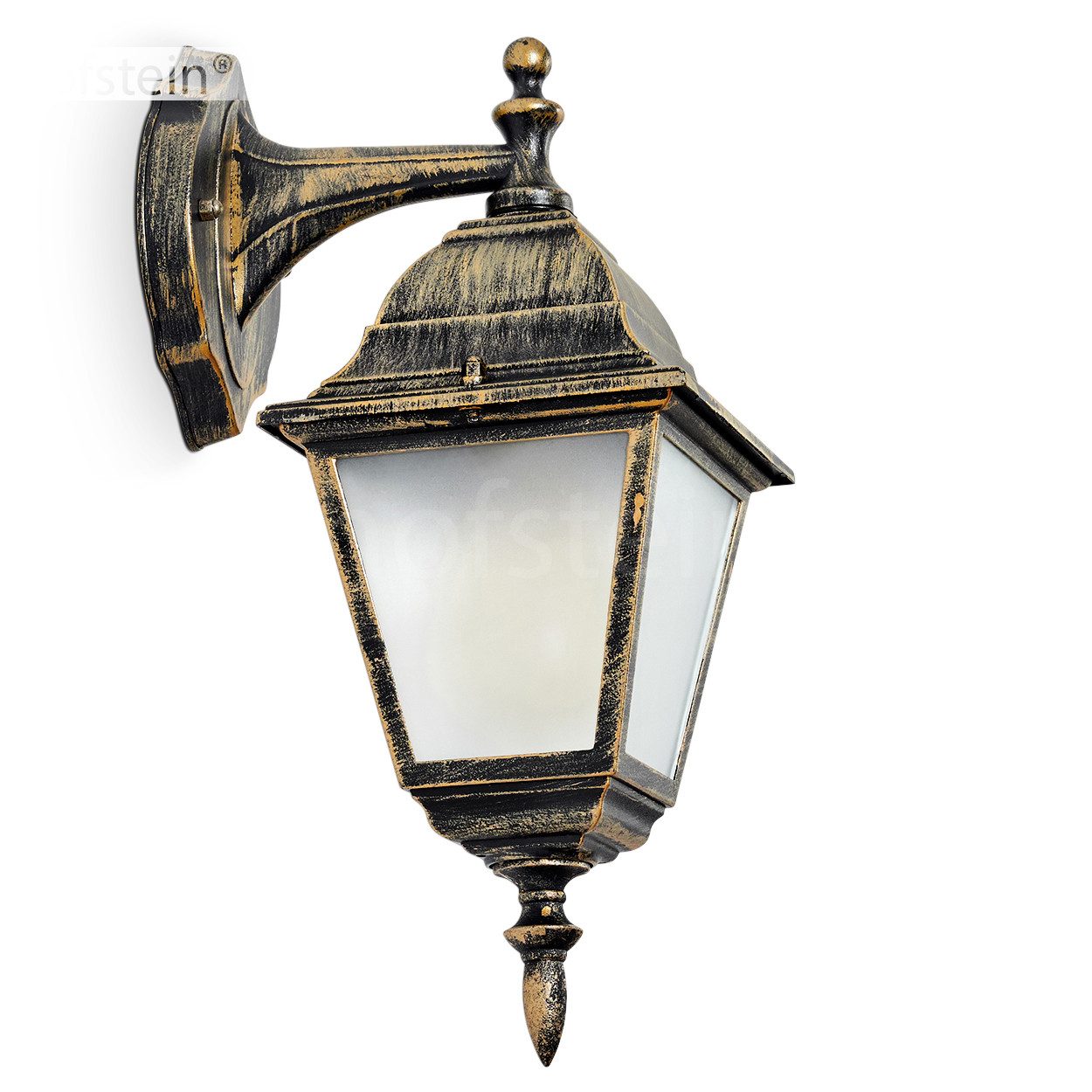 hofstein Außen-Wandleuchte Wandlampe abwärts in antikem Look aus Metall/Gla günstig online kaufen