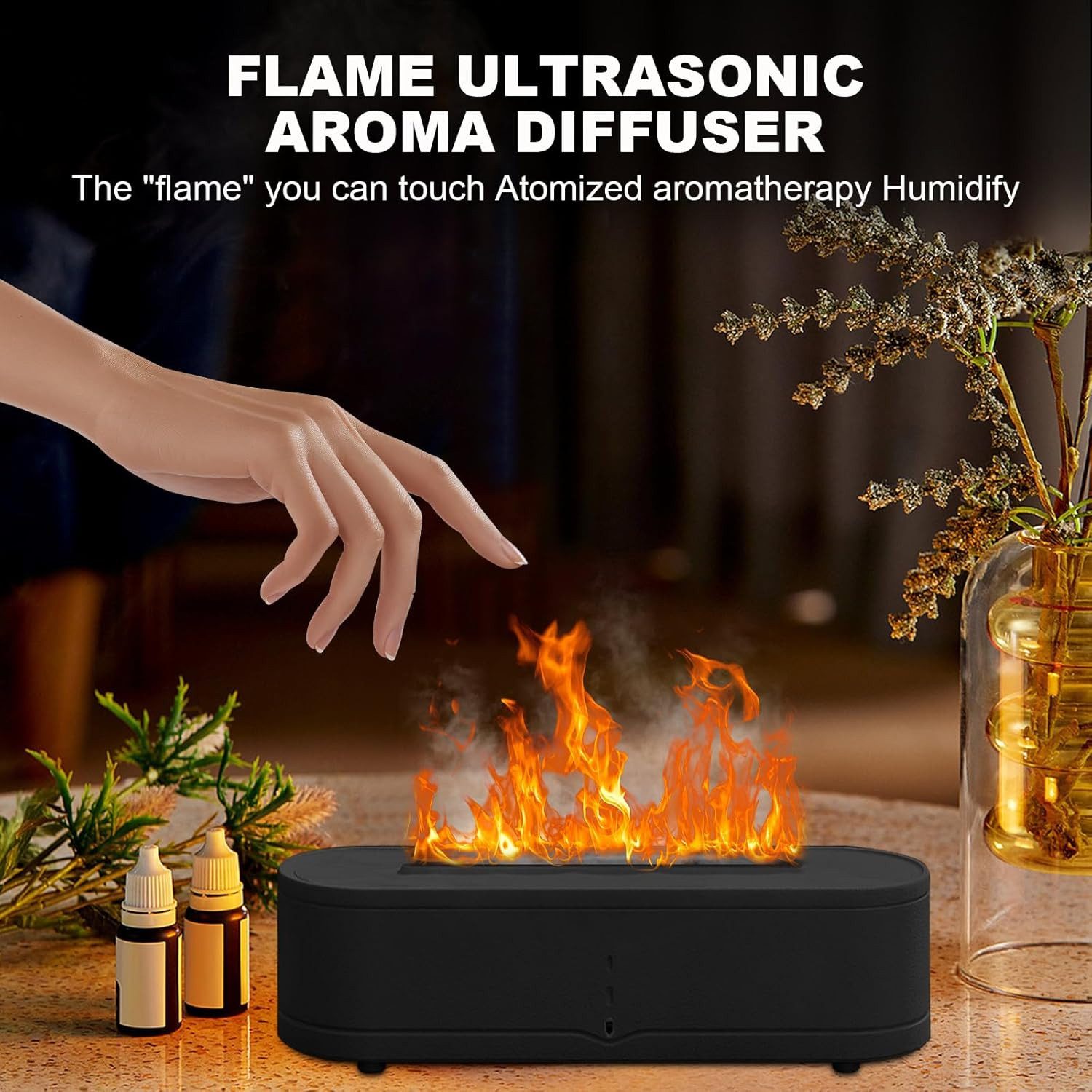 RWEUOQ Luftbefeuchter Aroma Diffuser Mit Flammen günstig online kaufen