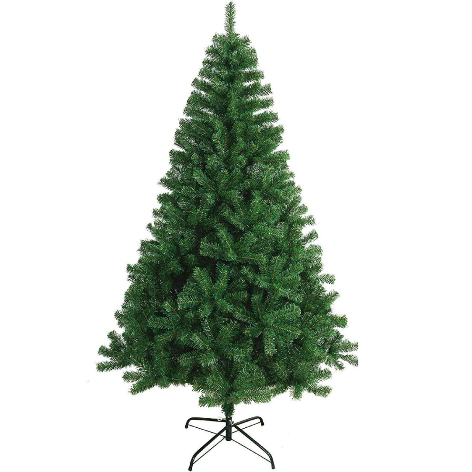 SunJas Künstlicher Weihnachtsbaum 120/150/180cm Grün Künstlicher Tannenbaum mit ca.200 400 600 Spitzen, Weihnachtsdekorationen Künstlicher Tannenbaum, Christbaum mit Ständer und Flammschutzmittel