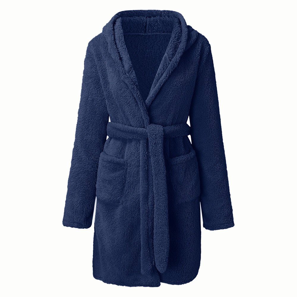 Blusmart Damenbademantel Damen-Handtuch-Bademantel Mit Bequem, 2 Taschen, Atmungsaktiv, Für black