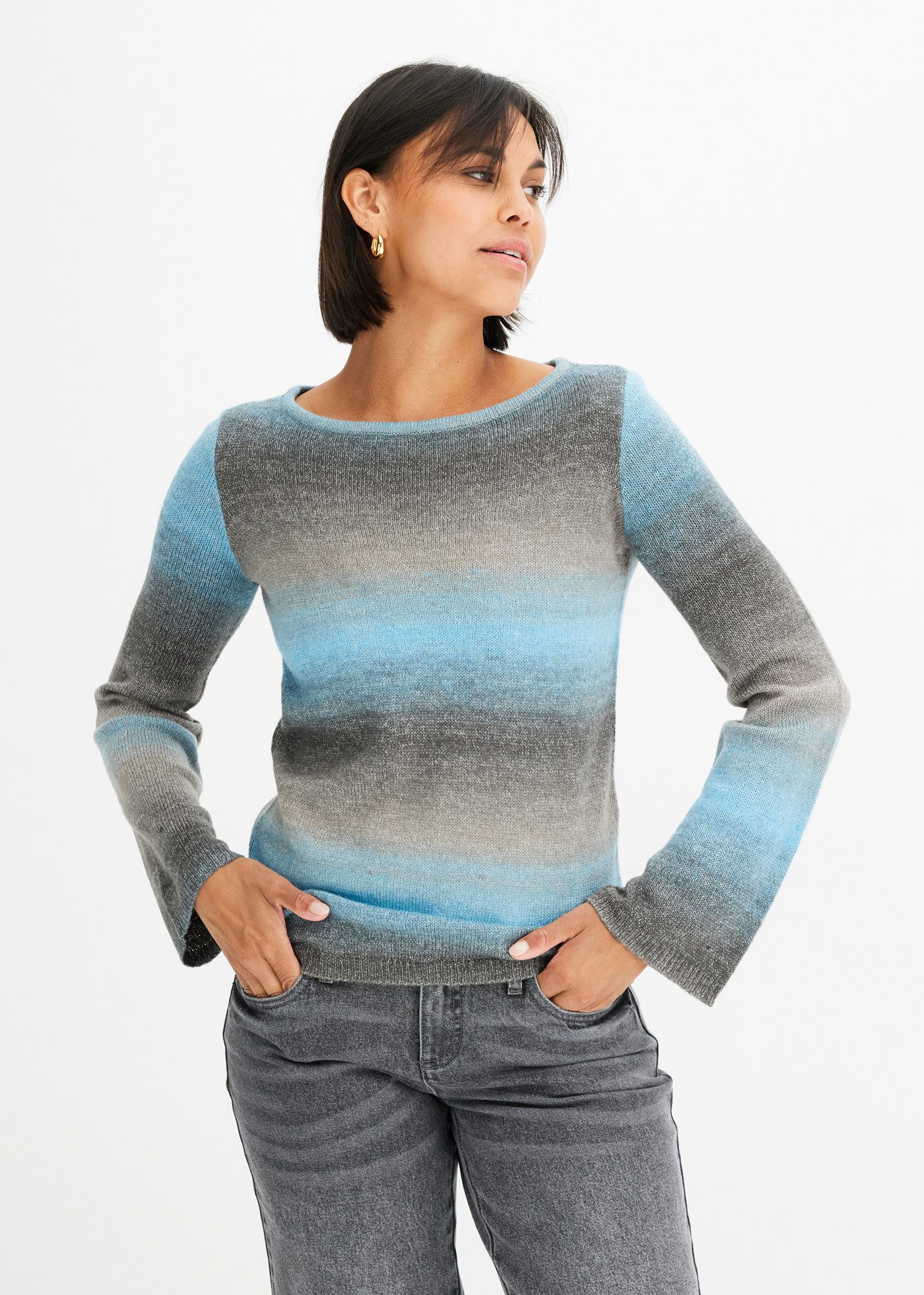 bonprix Strickpullover Pullover mit Farbverlauf günstig online kaufen