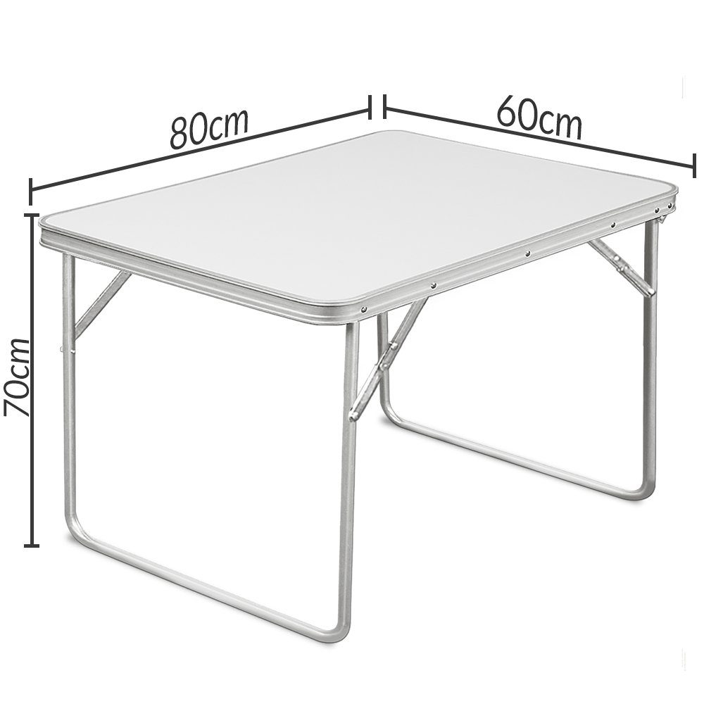Casaria Campingtisch (1-St), Klappbar 80x60cm Alu Klapptisch Faltbar mit Tragegriff Camping Zubehör