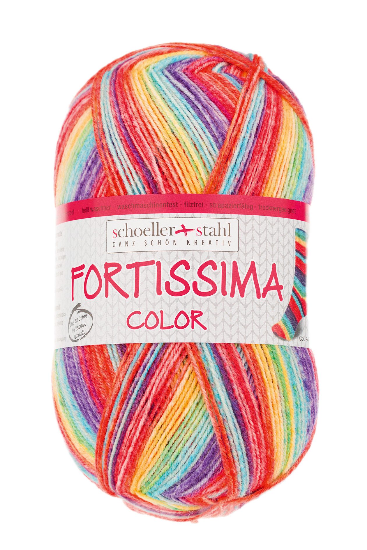 Schoeller + Stahl Fortissima Socka 4-fach Color Häkelwolle, 420 m, pflegeleicht, formstabil und hoher Tragekomfort
