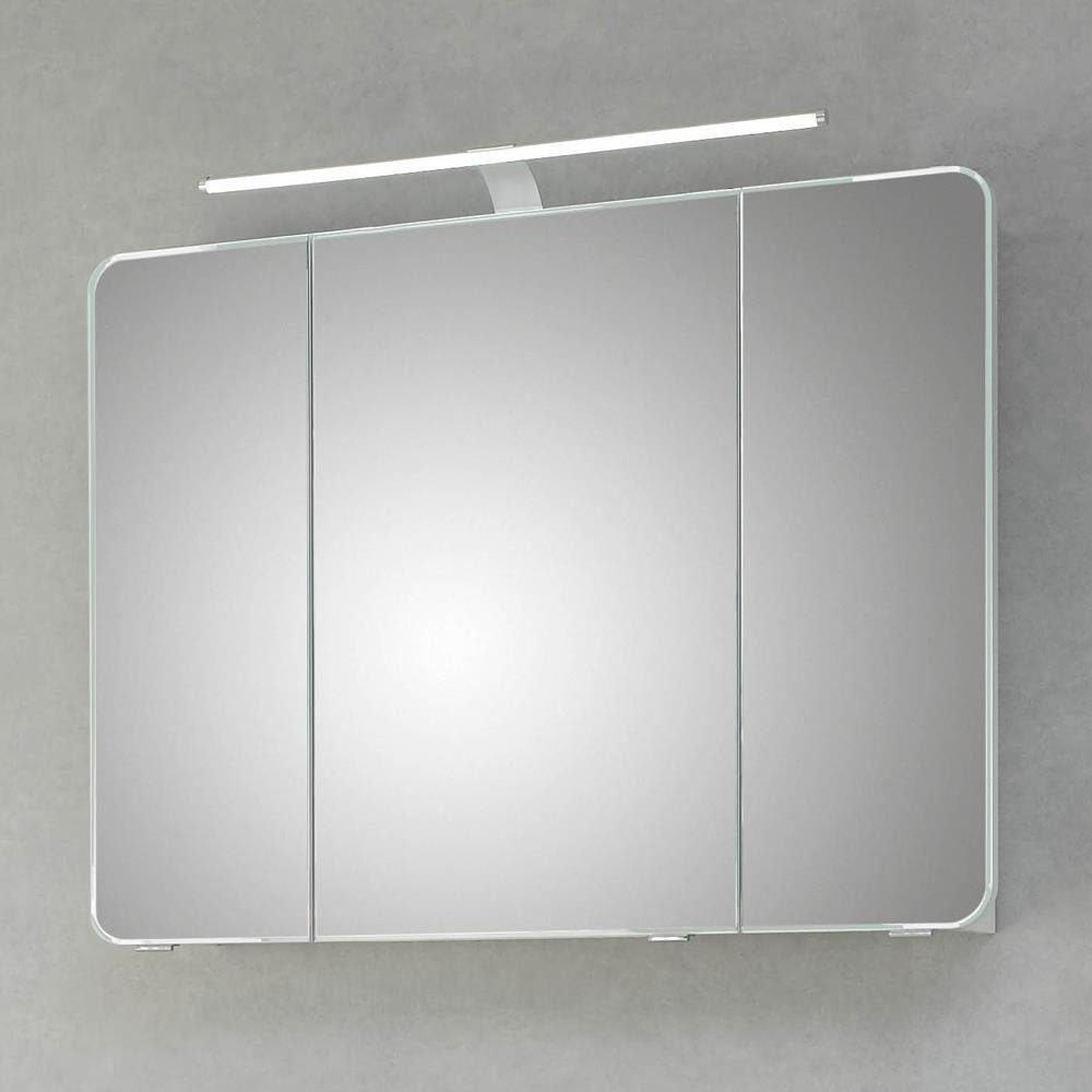 Lomadox Spiegelschrank inkl. Polarweiß FES-4005-66 90/72/17cm : Lack LED Badezimmer Korpus & - Steckdose