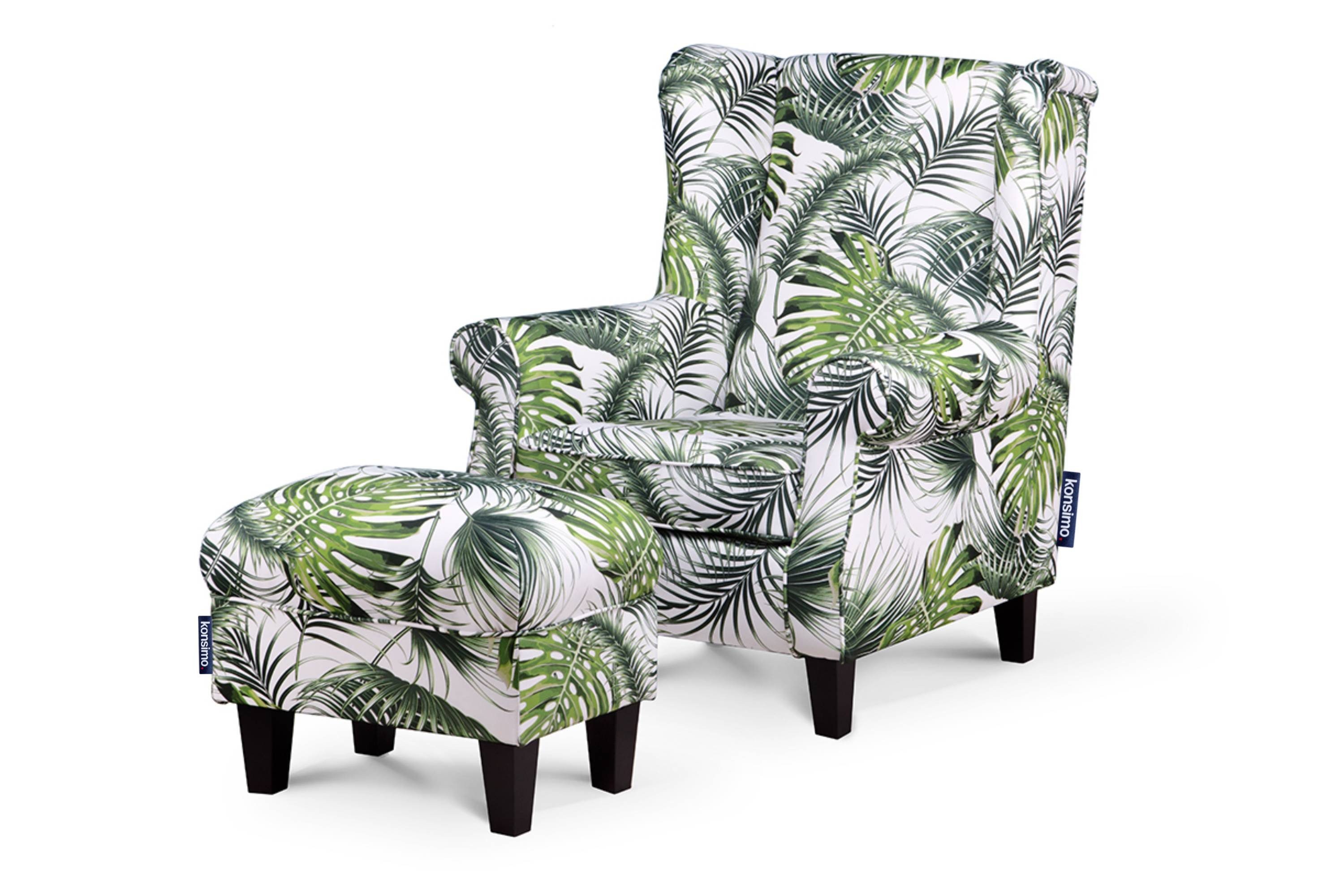 KONSIMO® Ohrensessel MILES Einzelsessel mit Sitzhocker, günstig online kaufen