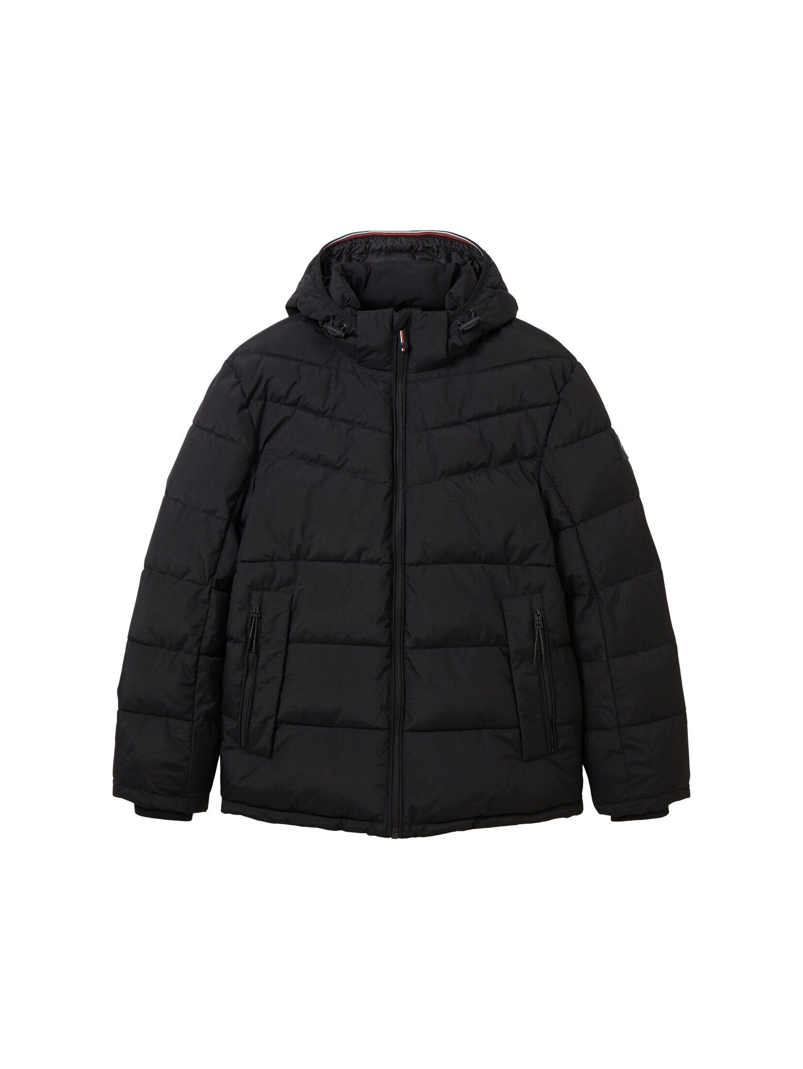 Pufferjacke Steppjacke abnehmbarer TAILOR TOM mit Kapuze Black