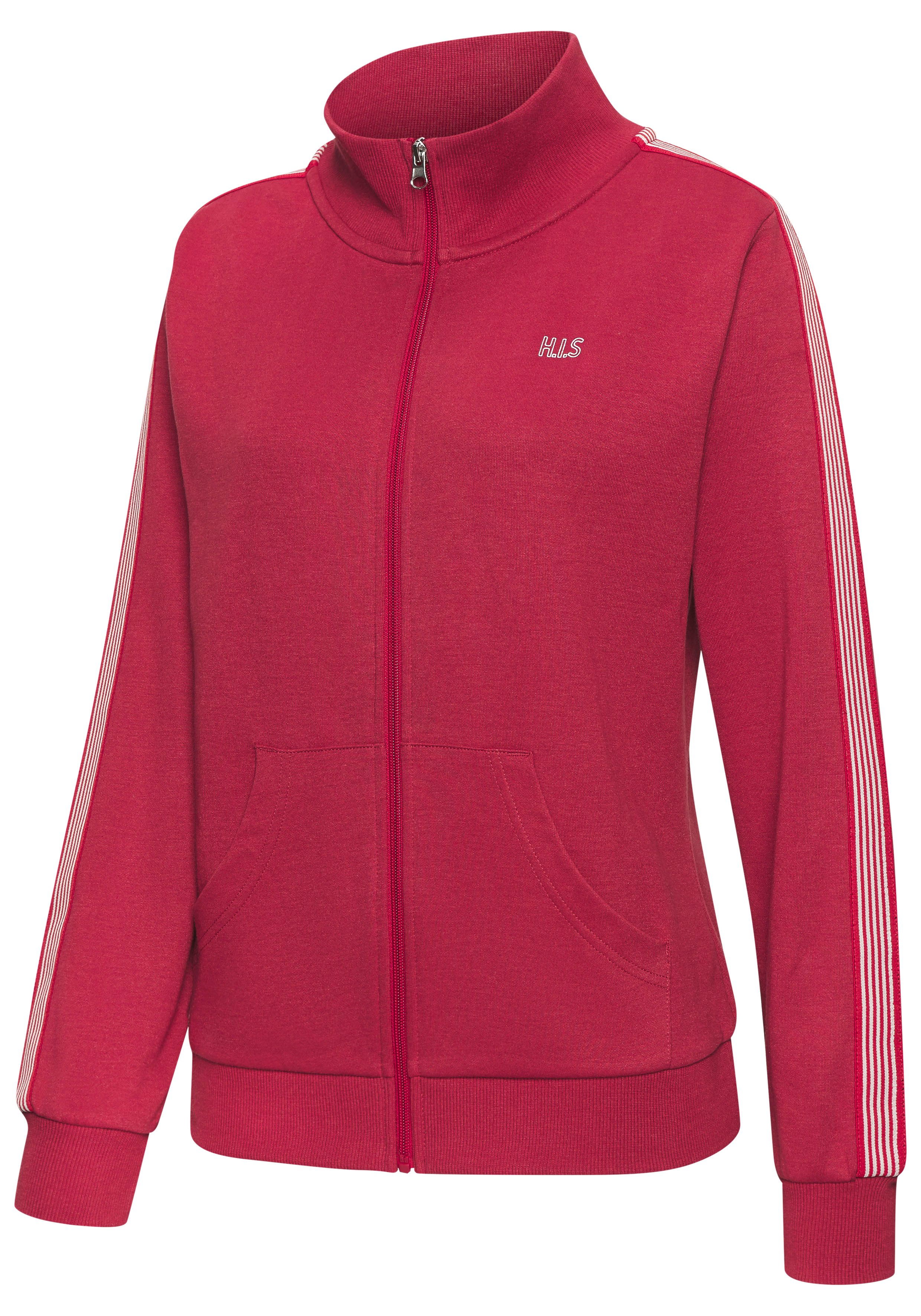 H.I.S Sweatjacke mit gestreiftem Tape an den Ärmeln – Bild 5 von 5