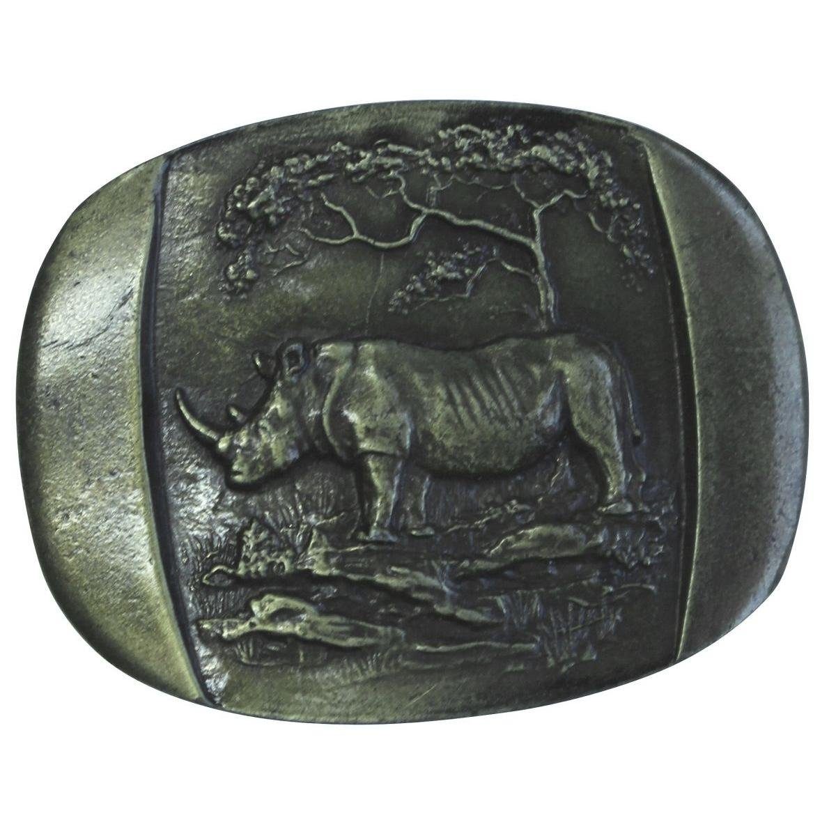 BELTINGER Gürtelschnalle Nashorn 4,0 cm - Buckle Wechselschließe Gürtelschließe 40mm - für Jagd (1-St)