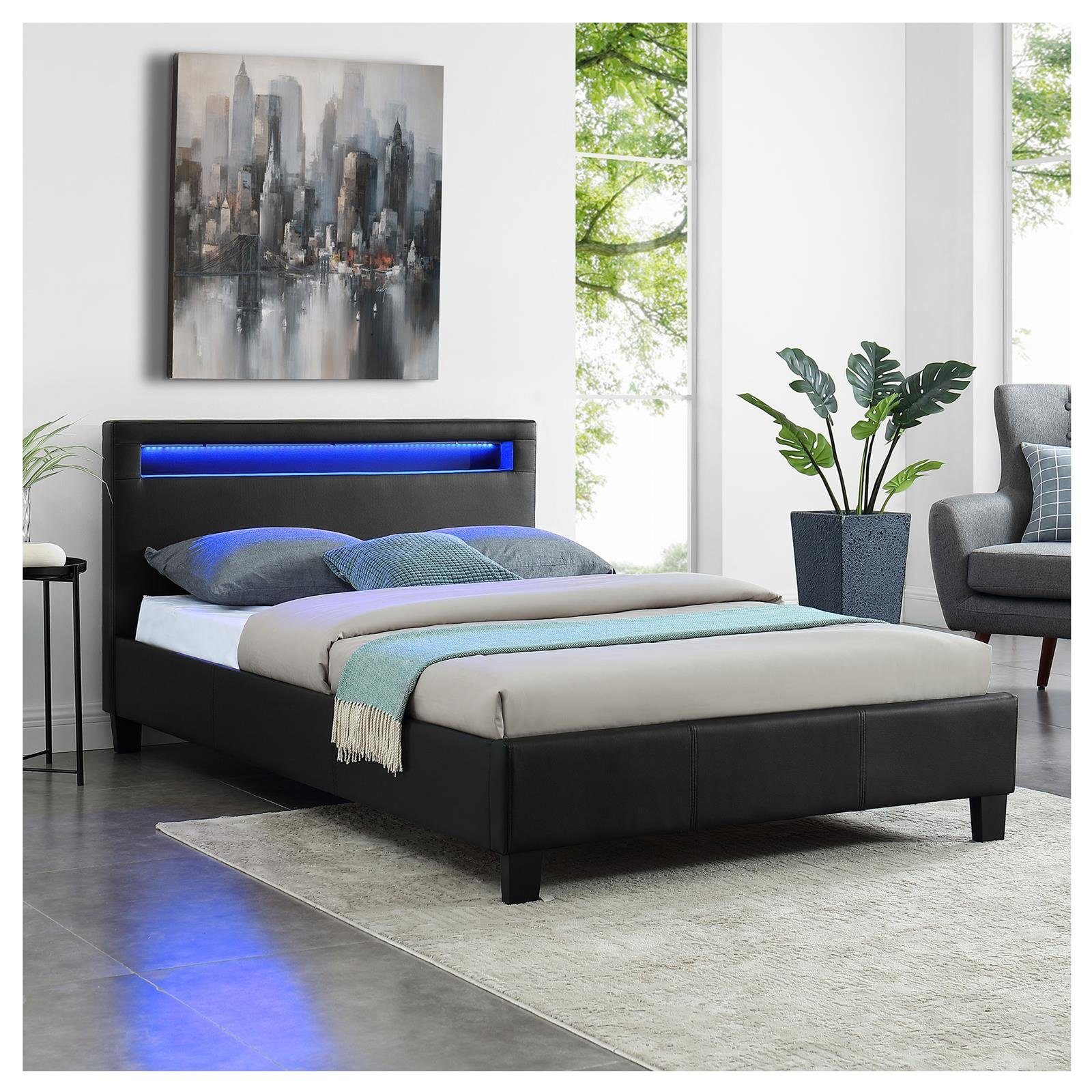 CARO-Möbel Polsterbett MIRASOL, LED Bett 120x200 günstig online kaufen