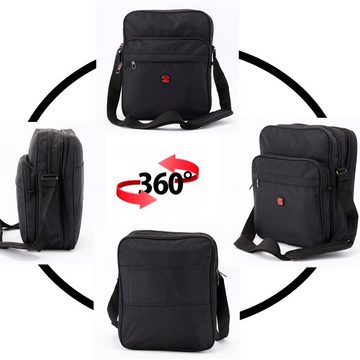 SHG Messenger Bag ◊ Herren Umhängetasche Schultertasche, Flugbegleiter Messenger Bag Hochformat