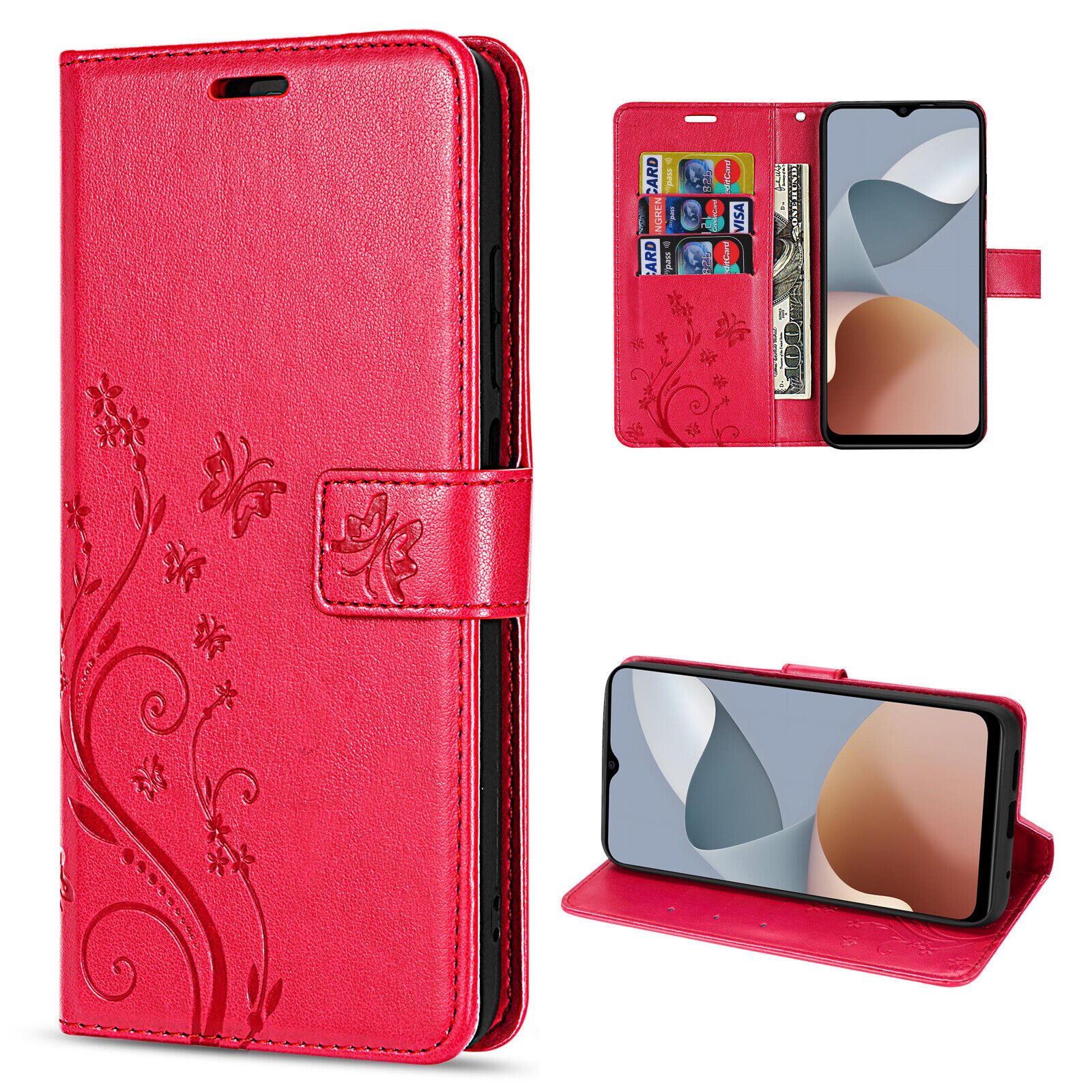 Smartphone-Hülle Handytasche für ZTE Blade A73 4G / V50s / Axon 50 Lite Rot