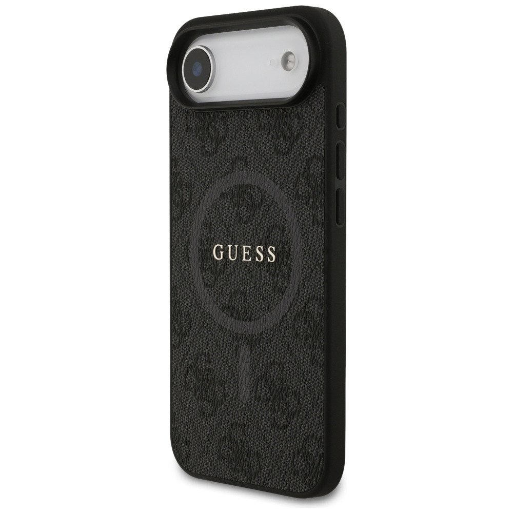 Guess Handyhülle Case iPhone 17 Air MagSafe Kunstleder grau Logo goldfarben 6,5 Zoll, Kantenschutz – Bild 2 von 5