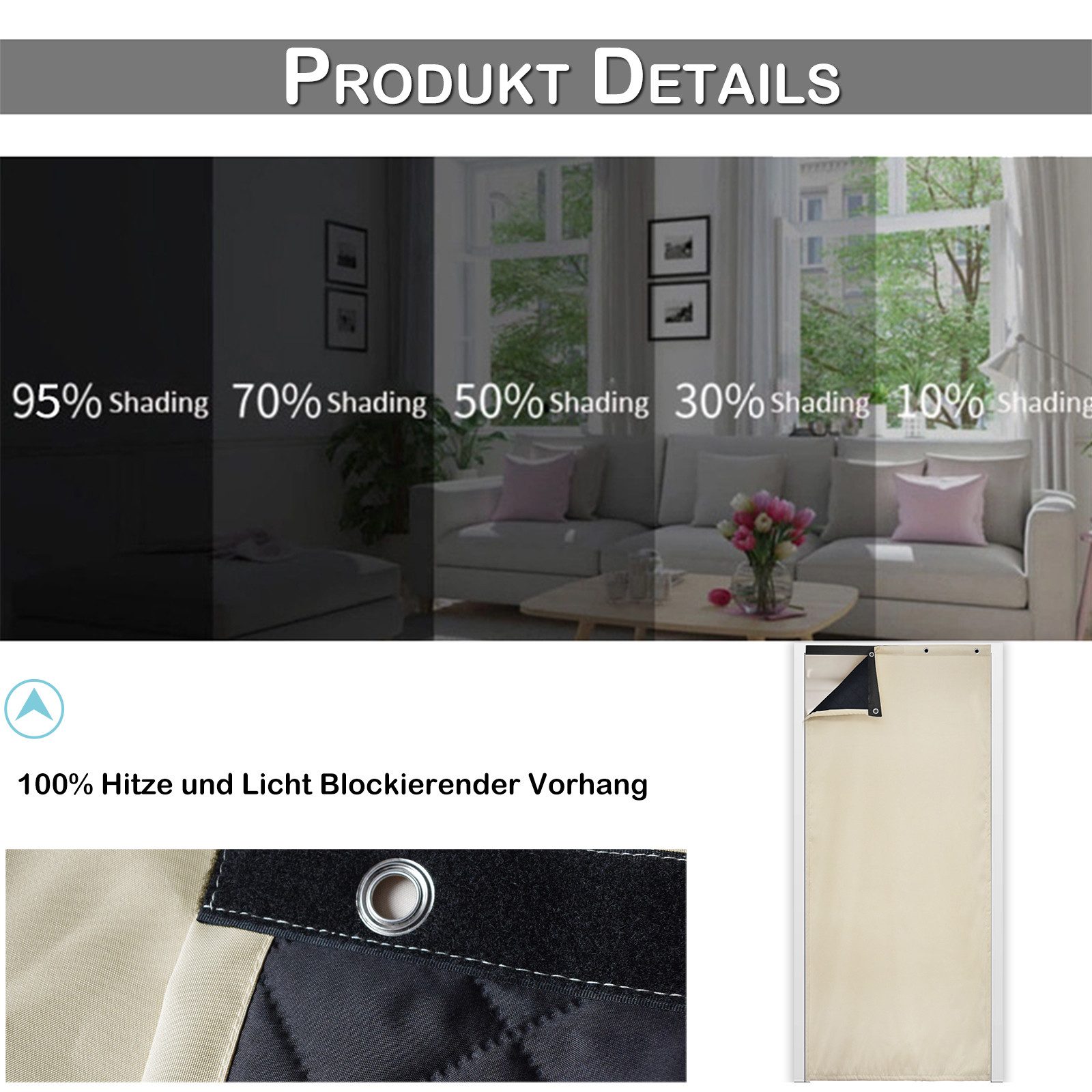 Jibenhome Türvorhang Gesteppter Türvorhang Wasserabweisend Thermovorhang Th günstig online kaufen