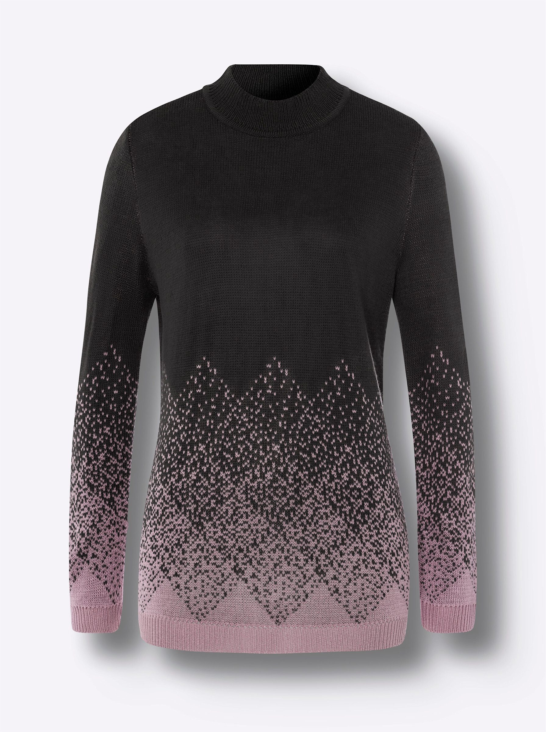 Strickpullover Stehkragen-Pullover Langarm Jacquard