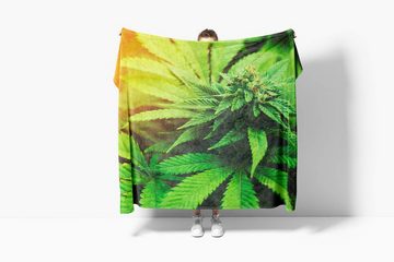 Sinus Art Handtücher Handtuch Strandhandtuch Saunatuch Kuscheldecke mit Fotomotiv Cannabis Hanf Blüt, Baumwolle-Polyester-Mix (1-St), Handtuch