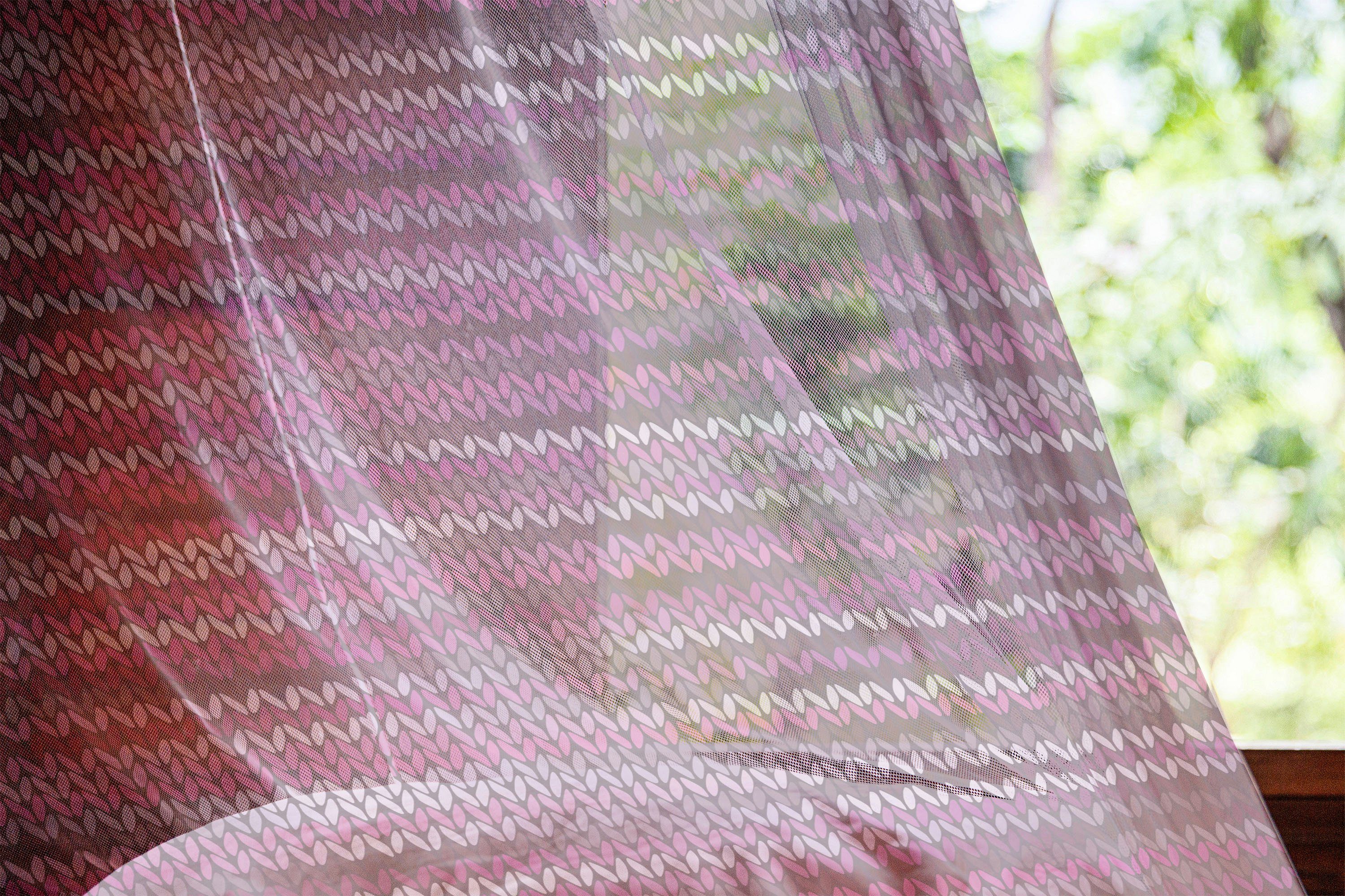 Gardine schiere Drapierung für Hochzeit Magenta Strickmuster Vintage Panels, Party 2 Abakuhaus