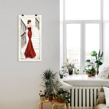 Artland Wandbild Die schöne in Rot, Frau (1 St), als Leinwandbild, Poster, Wandaufkleber in verschied. Größen