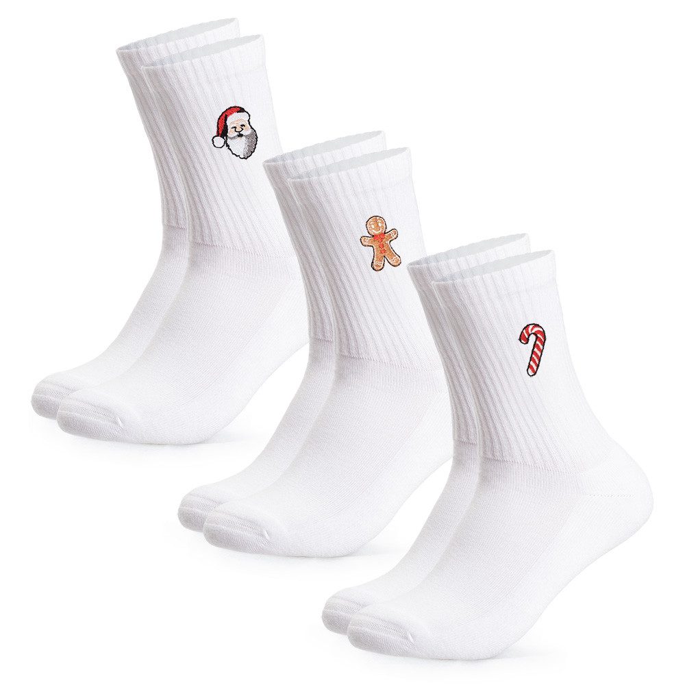 OCCULTO Tennissocken Damen & Herren Weihnachts Tennissocken 3er Pack (Modell: Claus) (3-Paar)