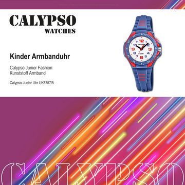 CALYPSO WATCHES Quarzuhr Calypso Kinder Uhr K5757/5 Kunststoff PU, Kinder Armbanduhr rund, Kunststoff, PUarmband blau, Fashion