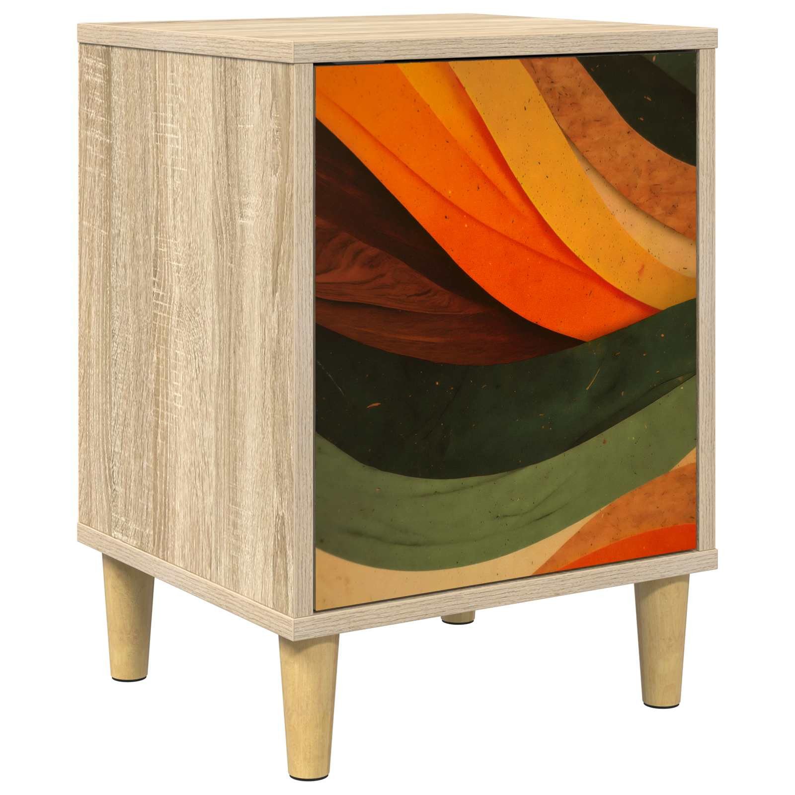 vidaXL Nachttisch Nachttisch BONN Sonoma-Eiche 36 x 33 x 50 cm Holzwerkstoff (1-St)