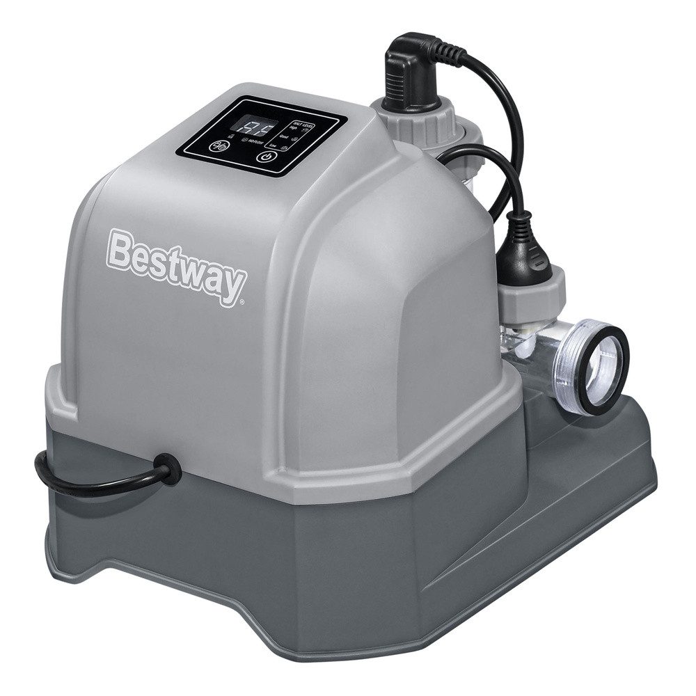 BESTWAY Salzwassersystem Salzelektrolyseanlage Chlorgenerator Wasserdesinfektion, (Spar-Set, 1-St., 12 g/h selbstreinigend), Salzelektrolyse, 12 g/h, Selbstreinigung, LED-Anzeige