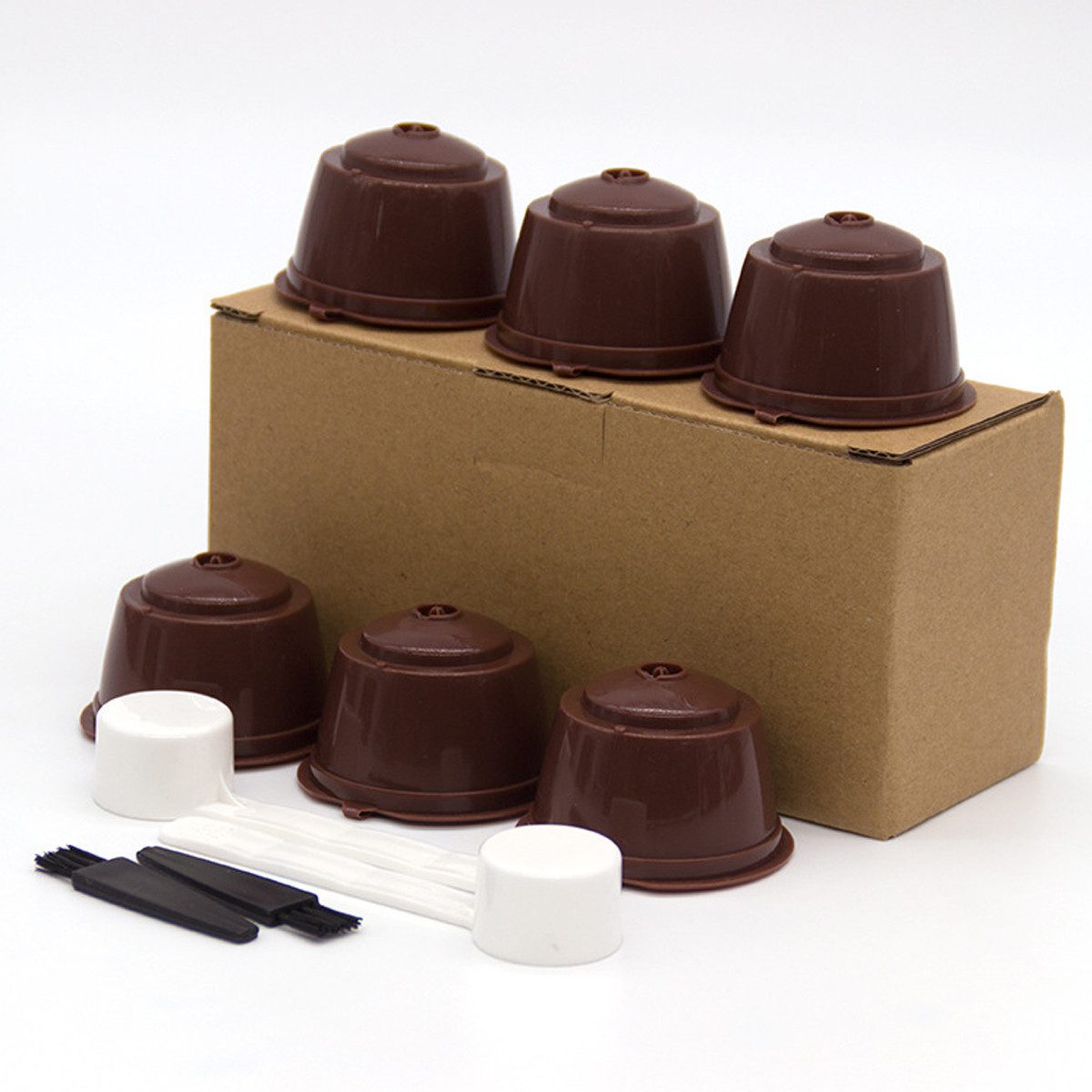 FELIXLEO Wiederbefüllbare Kaffeepads Nachfüllbare Kaffeekapseln für Dolce Gusto mit Löffel Bürste