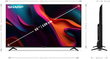 Sharp 4T-C55GLx LED-Fernseher (139 cm/55 Zoll, 4K Ultra HD, Google TV, Smart-TV, Dolby Atmos, Dolby Vision, HDMI 2.1 mit eARC)