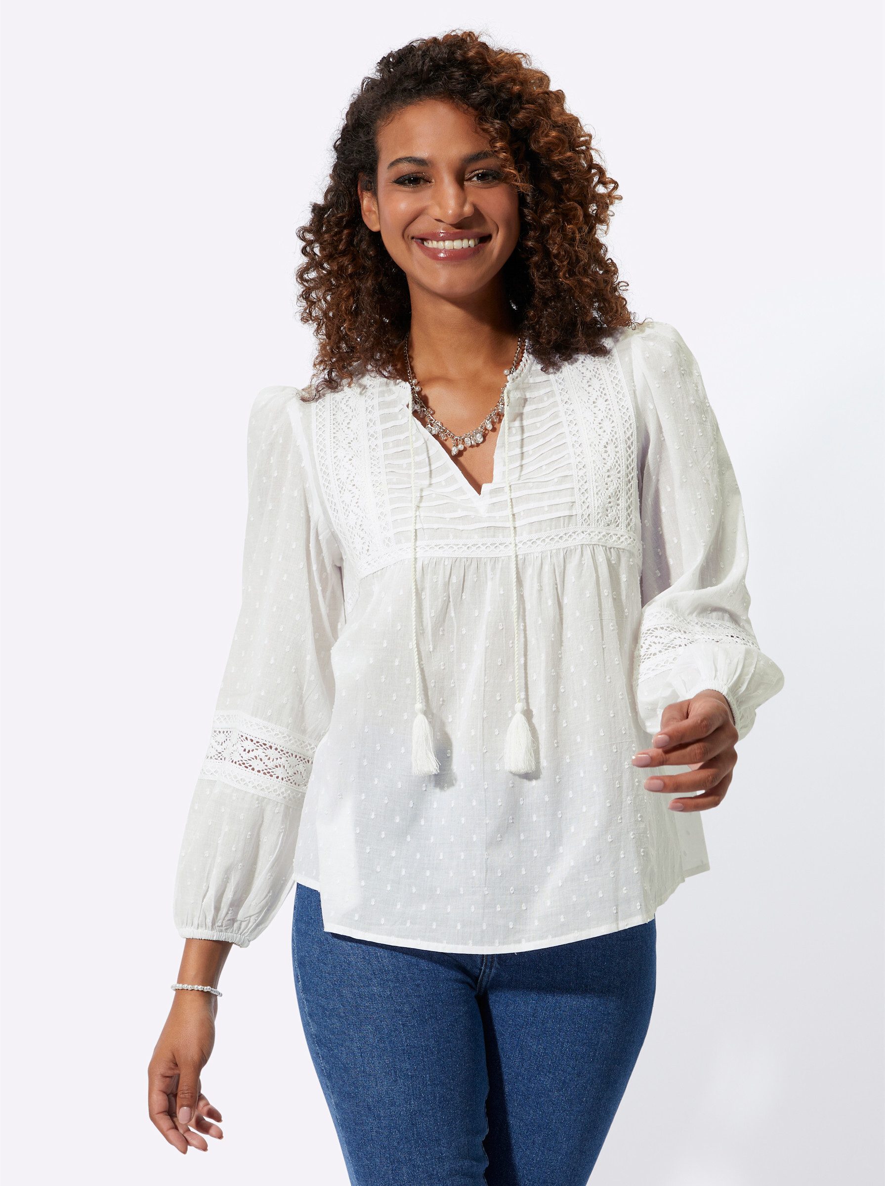 Klassische Bluse Langarm-Bluse