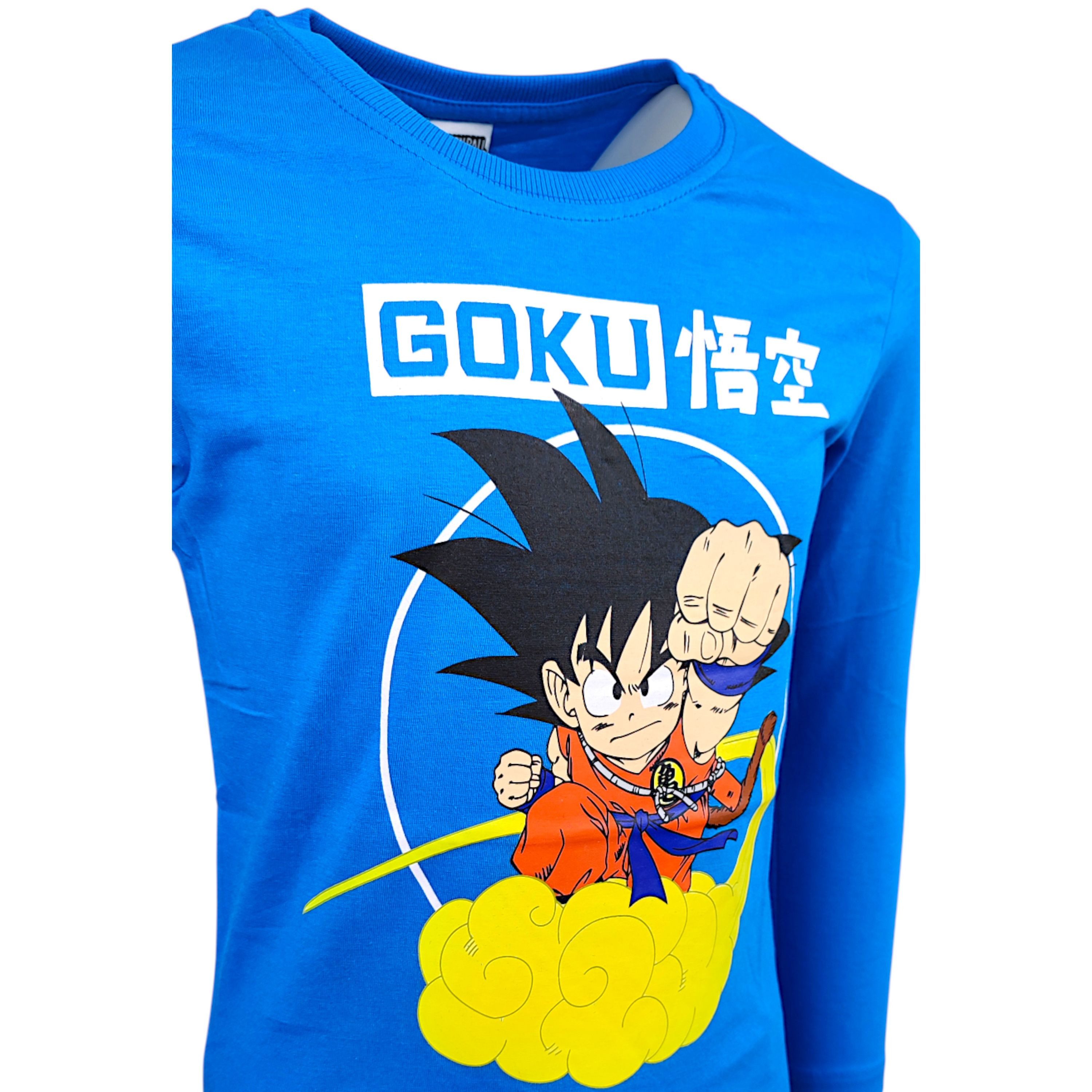 Dragon Ball Langarmshirt Son Goku Jungen Shirt aus Baumwolle Gr. 104 - 152 cm