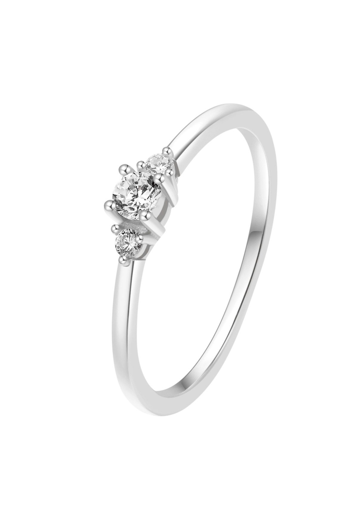 Hey Happiness Fingerring Drei Zirkon Trauring, günstig online kaufen