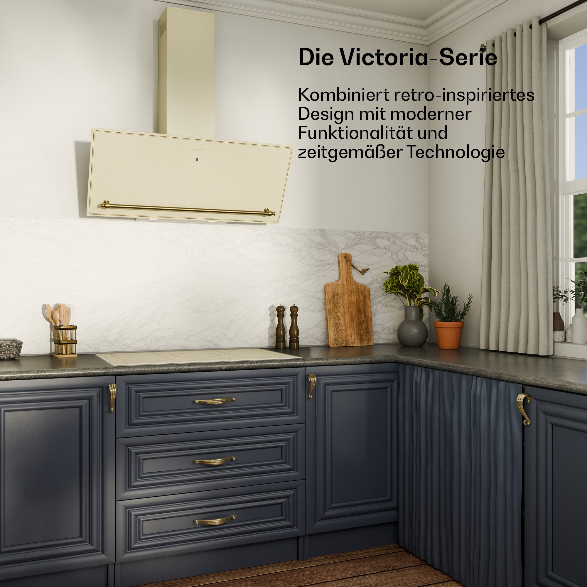 Klarstein Induktions-Kochfeld Victoria, Induktionskochfeld 5 Kochzonen Retro-Ästhetik 11500W 77 cm