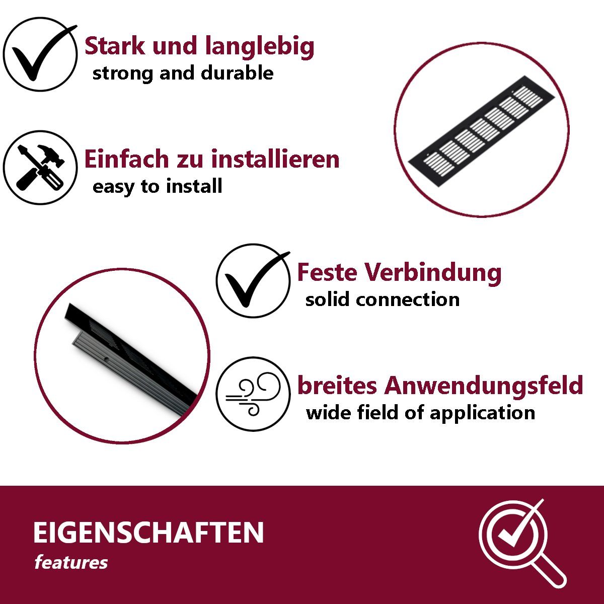 HOOZ Lüftungsgitter für eine ideale Belüftung von Küche, Bad, Garage und Wo günstig online kaufen