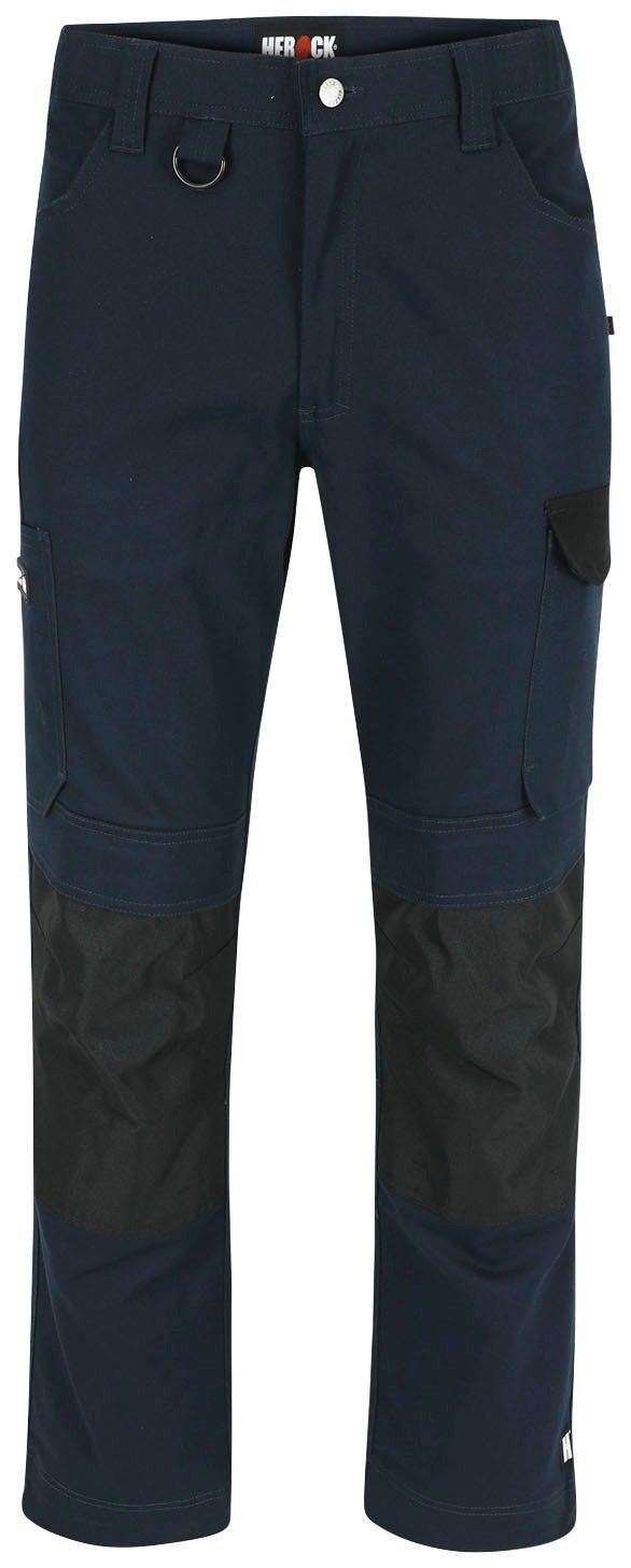 Herock Arbeitshose DERO Slim Fit Passform, Multi-Pocket, 2-Wege-Stretch, wasserabweisend marine
