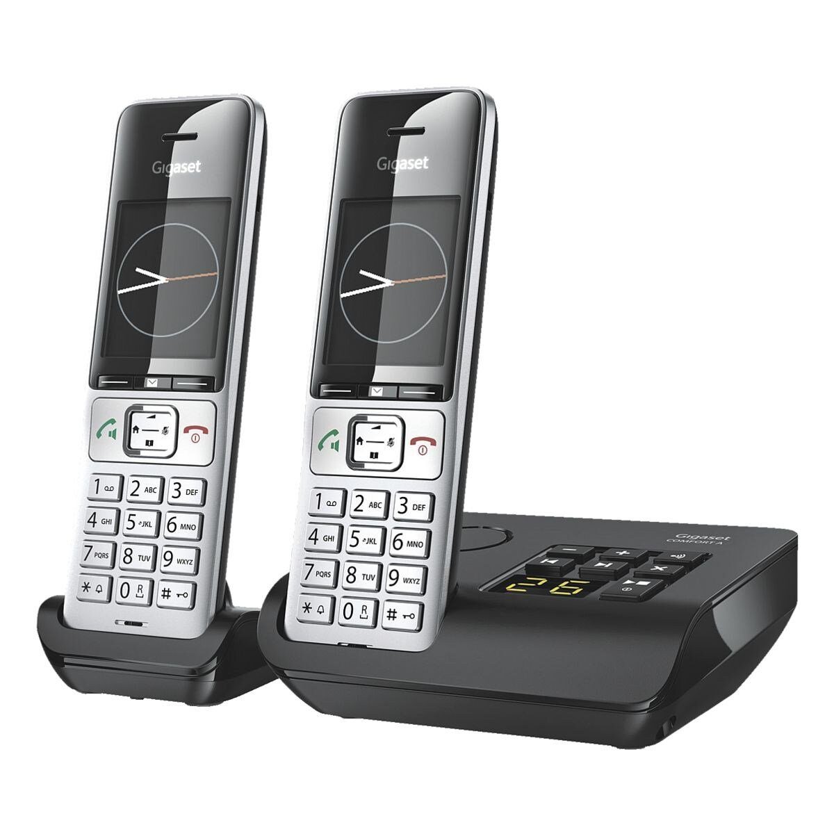 Gigaset COMFORT 500A Duo Schnurloses DECT-Telefon (Mobilteile: 2, mit integriertem AB und zusätzlichem Mobilteil)