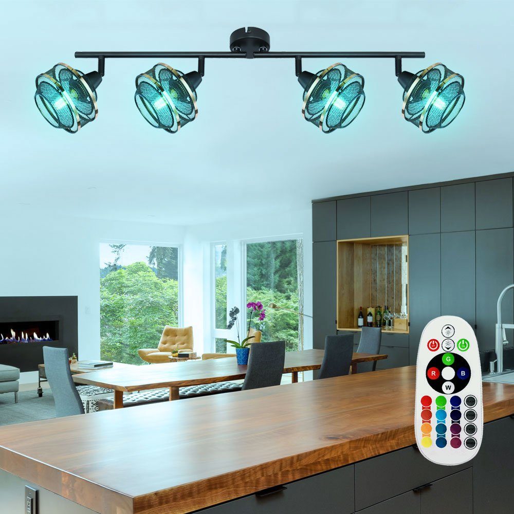 etc-shop LED Deckenspot, Leuchtmittel inklusive, Deckenstrahler dimmbar mit Fernbedienung Wohnzimmerlampe Spotleiste