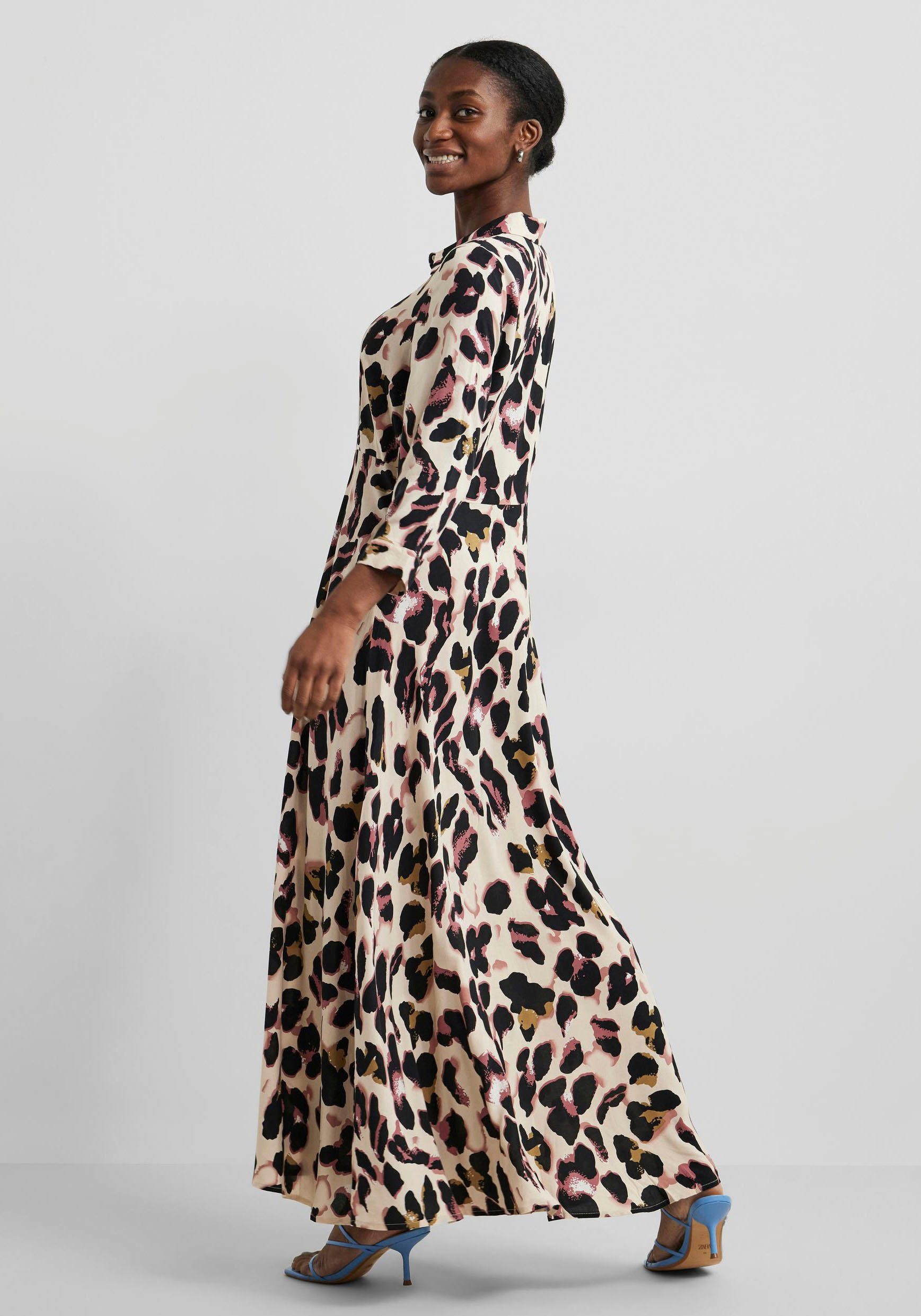 Y.A.S Hemdblusenkleid YASSAVANNA LONG mit liro SHIRT print 3/4 Ärmel DRESS mellow rose aop