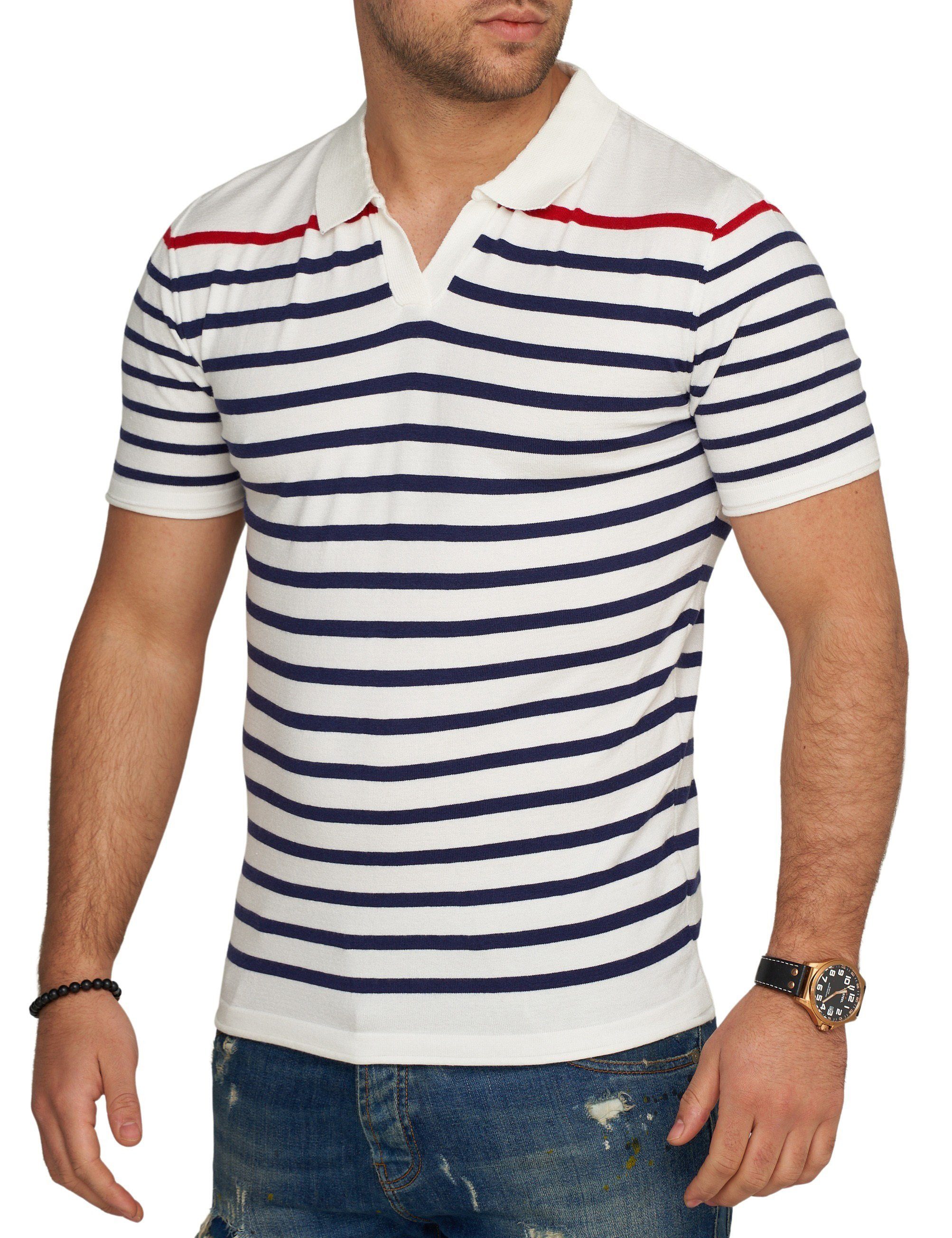 CARISMA Poloshirt CROLITE Strick Kurzarm Polo T-Shirt Stripe