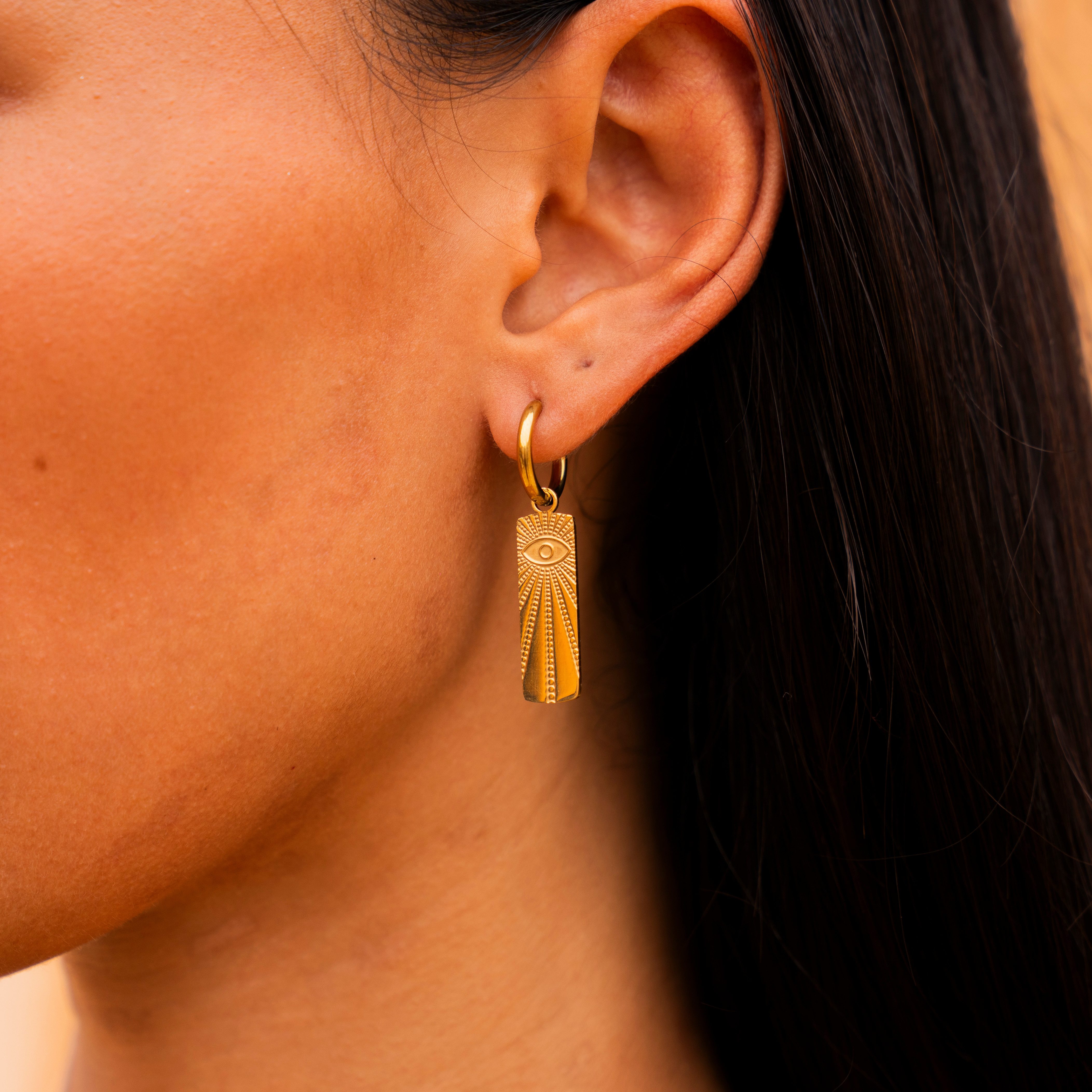 Made by Nami Ohrring-Set Damen Ohrringe Boho gold wasserfest Edelstahl hypoallergen, aus Edelstahl – wasserfest – hypoallergen – Boho-Stil – Bild 5 von 5