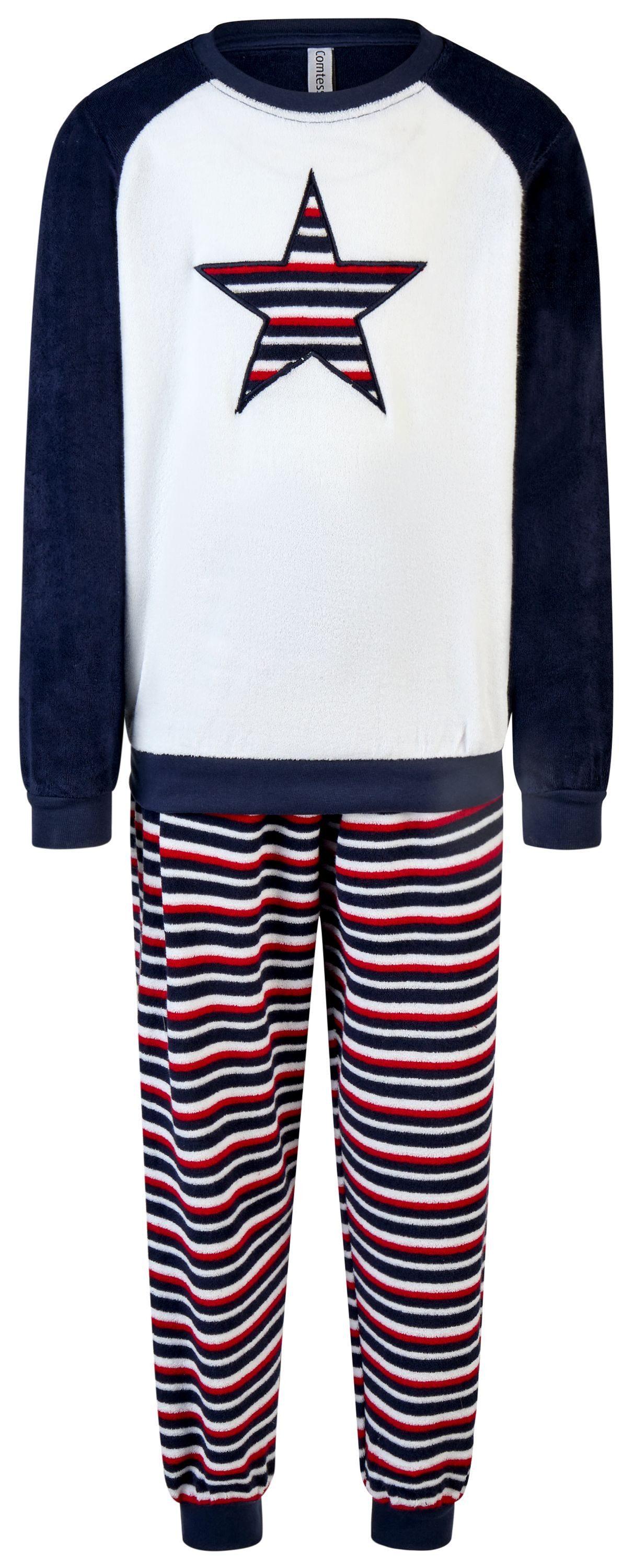 comtessa Schlafanzug Iceberg Buddies (Set, 2 tlg., 2-teilig) Mädchen Pyjama Frottee lang Langarm Baumwolle Winter