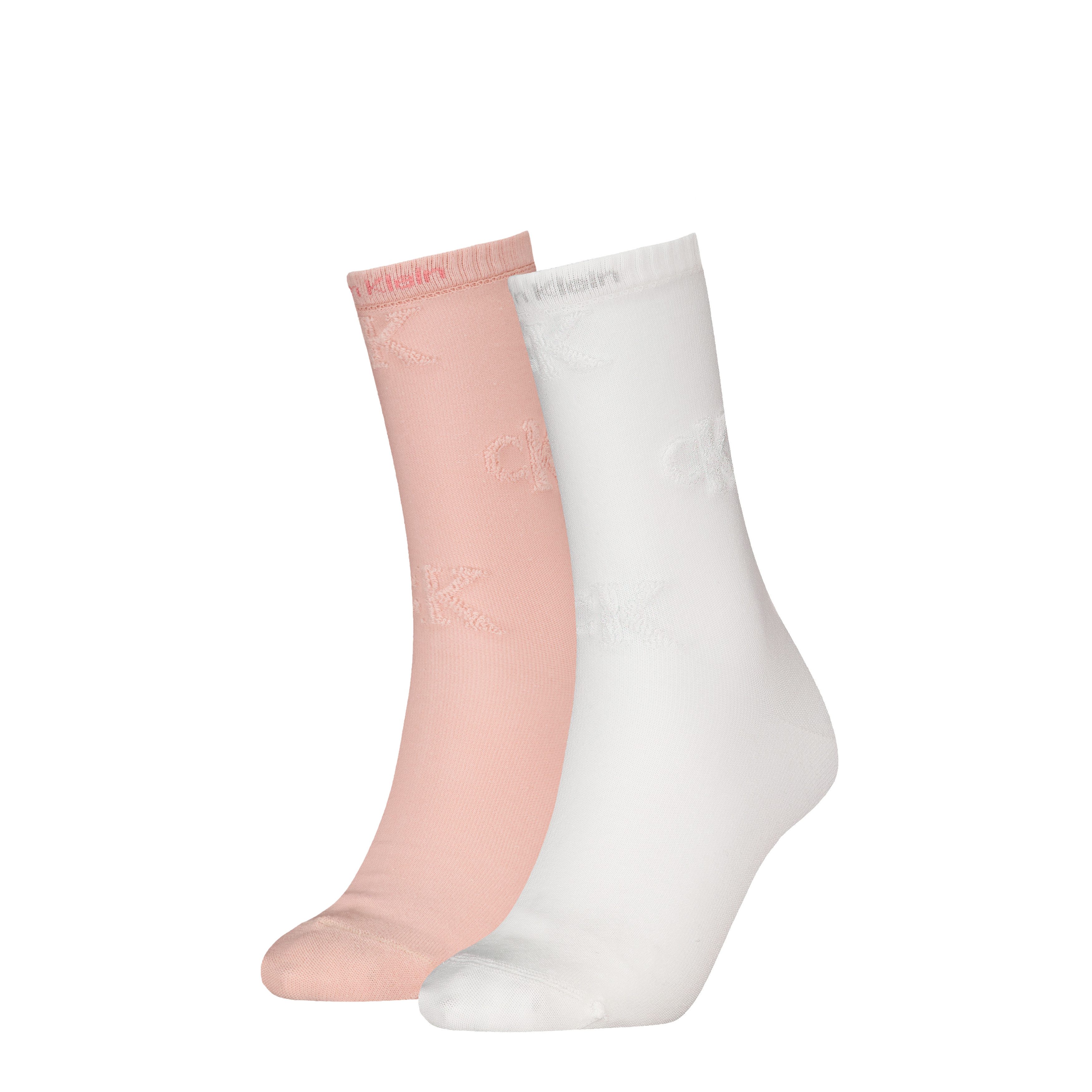 Calvin Klein Jeans Socken CKJ WOMEN SOCK 2P AO TERRY LOGO ECOMM (2-Paar) mit dezenter Allover-Stickerei