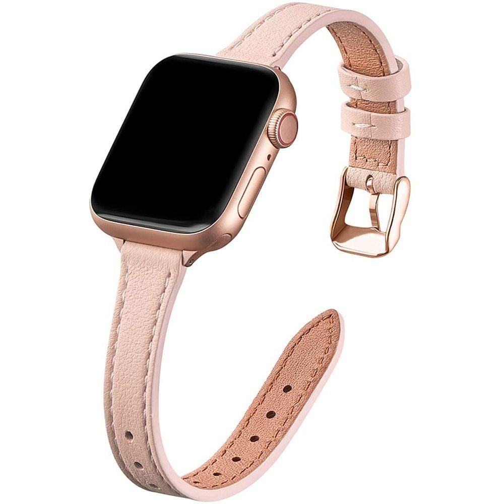 GelldG Smartwatch-Armband Armband, Ersatz Lederarmband, Schlank und Leicht Armband pink