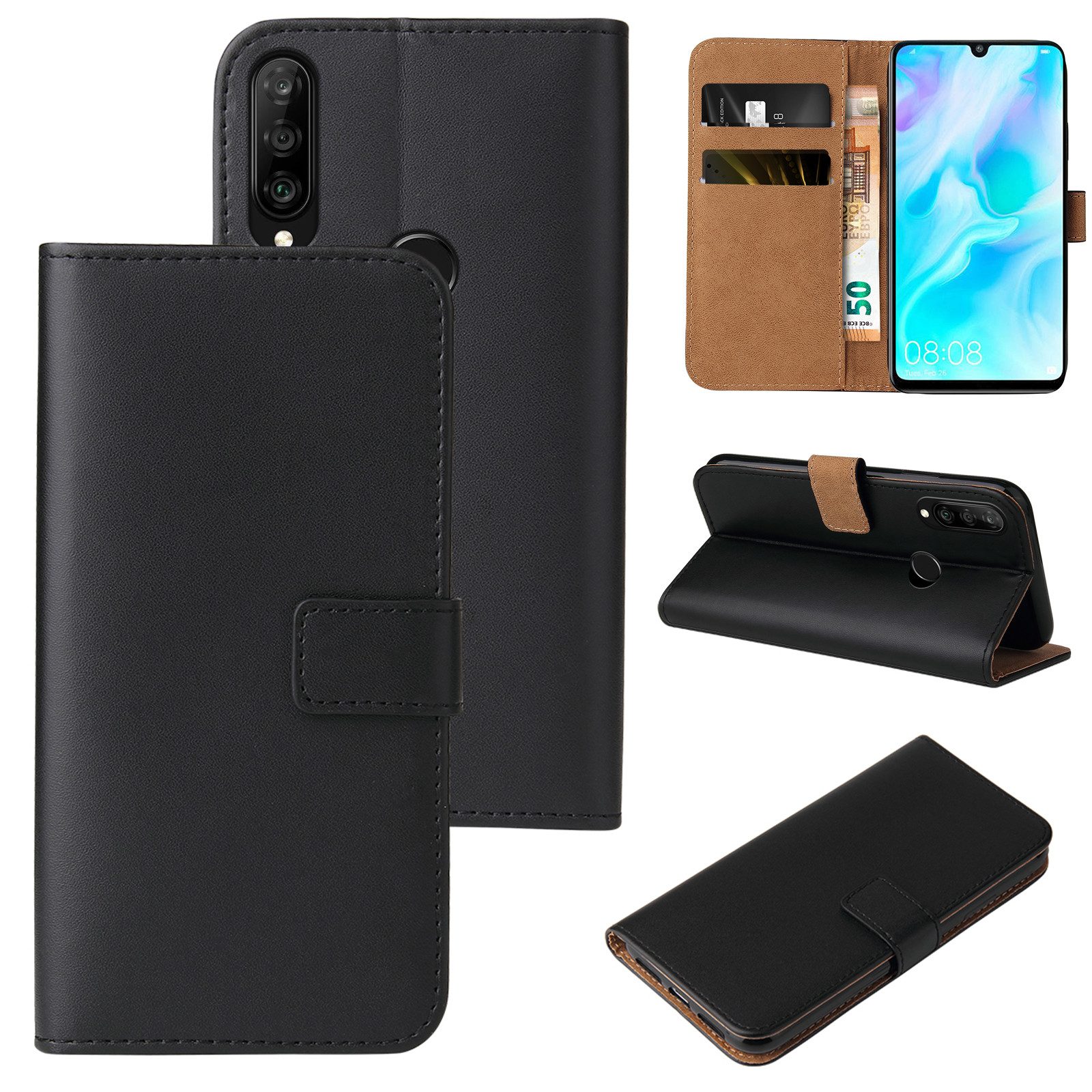 Tec-Expert Handyhülle Klapp Hülle für Huawei P30 Lite 6.15 Zoll, 6.15, Flip Case für Huawei P30 Lite