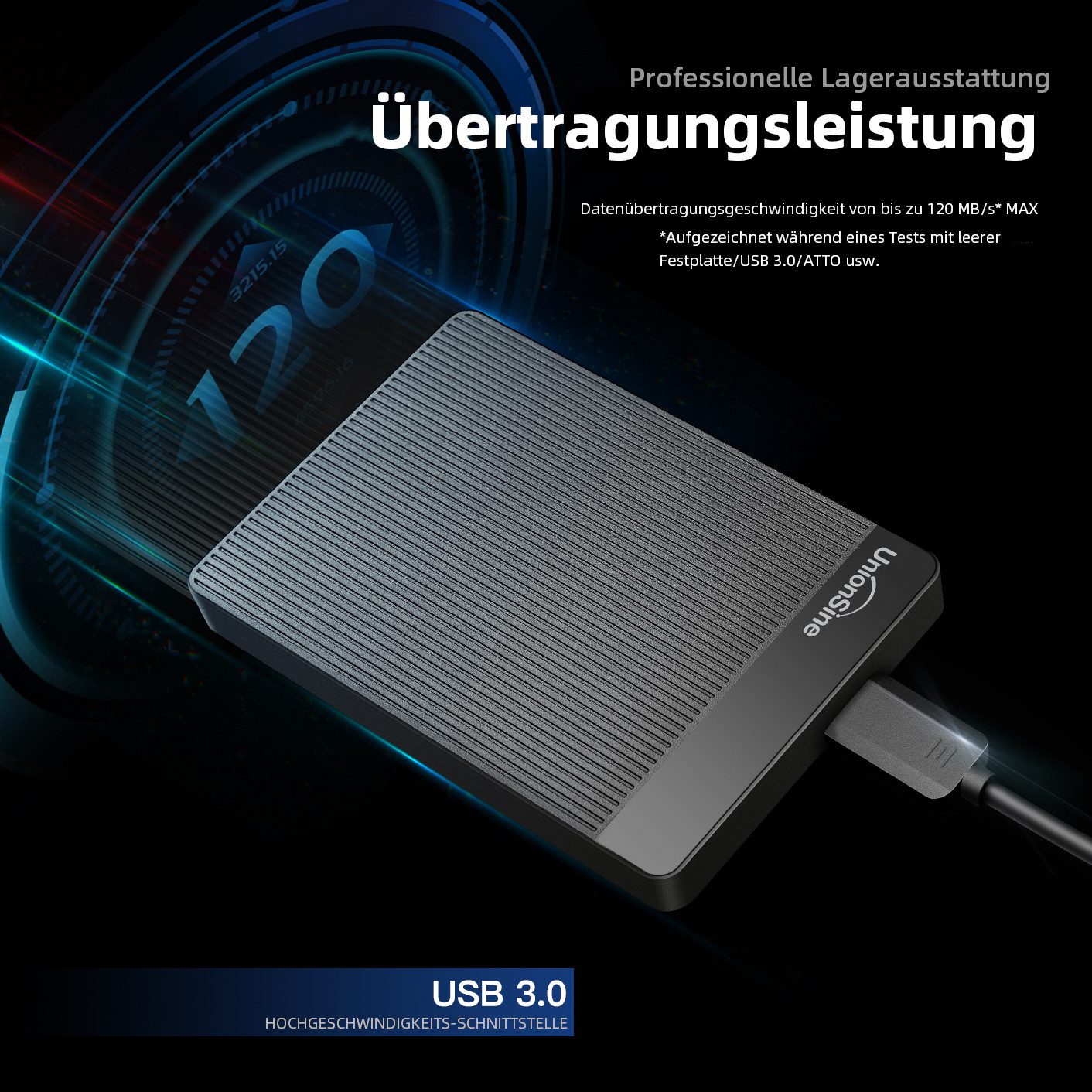 UnionSine HD2510 USB 3.0 portable externe Festplatte HDD für PC, Laptop externe HDD-Festplatte (250GB) 2,5", Gaming