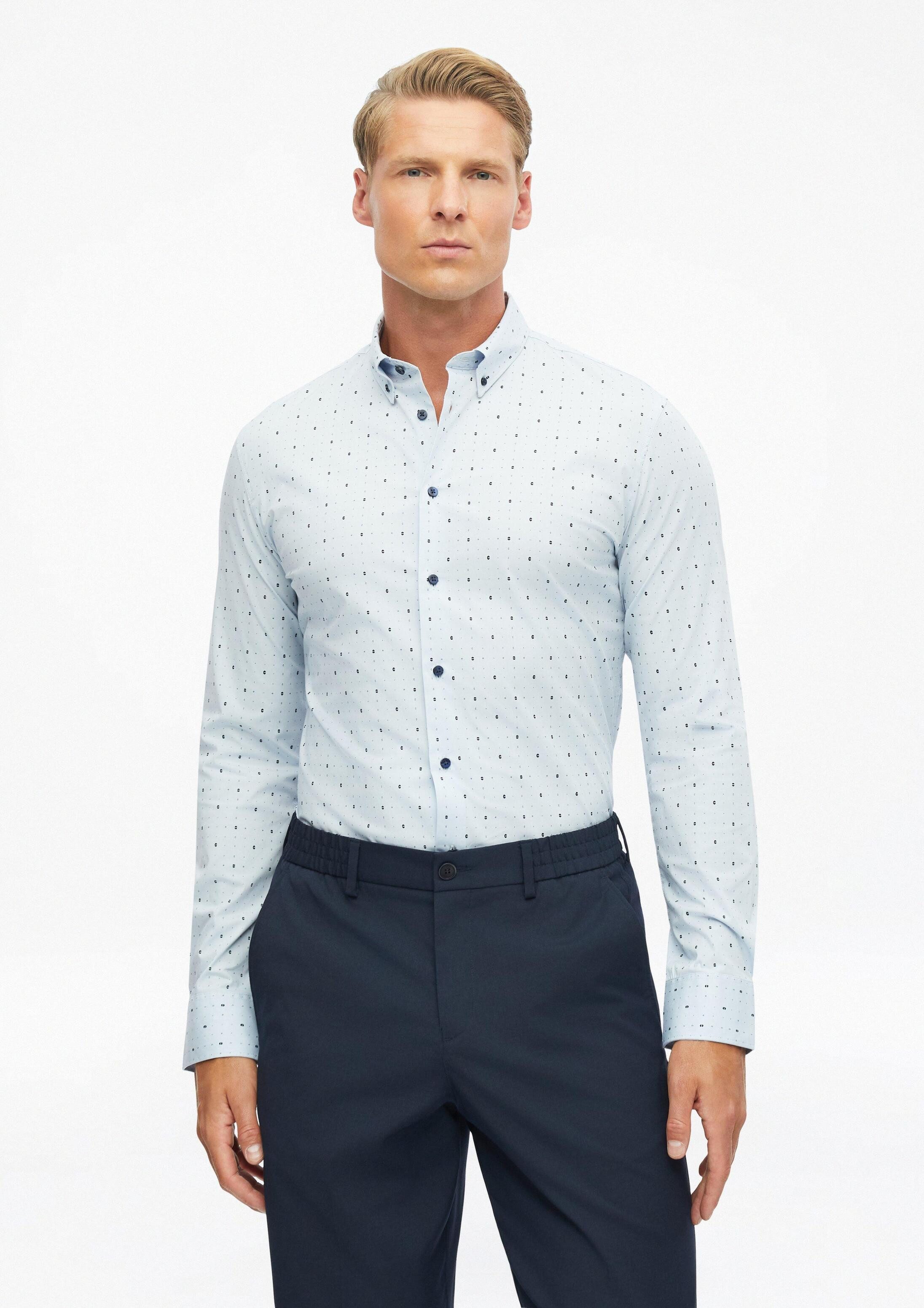s.Oliver Langarmhemd Hemd Tailored Fit: Button-down-Hemd aus Comfort Stretch