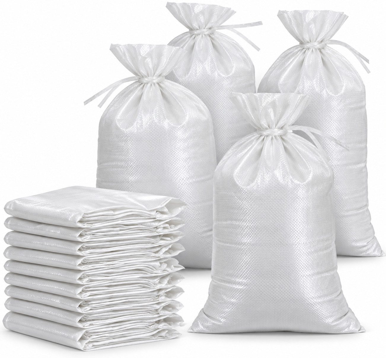 toolmate® Sandsack 10x Sandsack Hochwasser - Hochwasserschutz Schnürband 40x60 cm