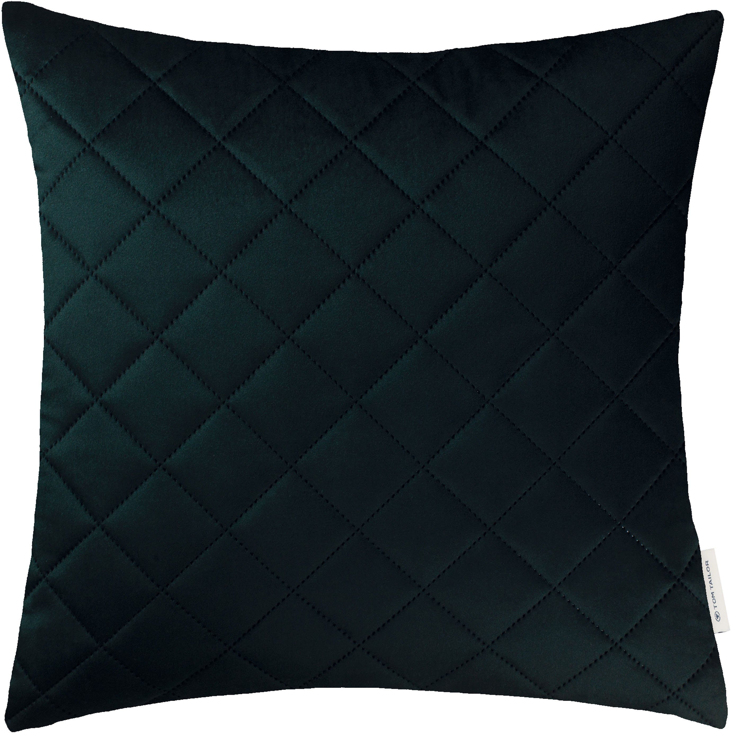 TOM TAILOR HOME Dekokissen FrenchVelvet Quilt, Kissenhülle ohne Füllung, 1 Stück