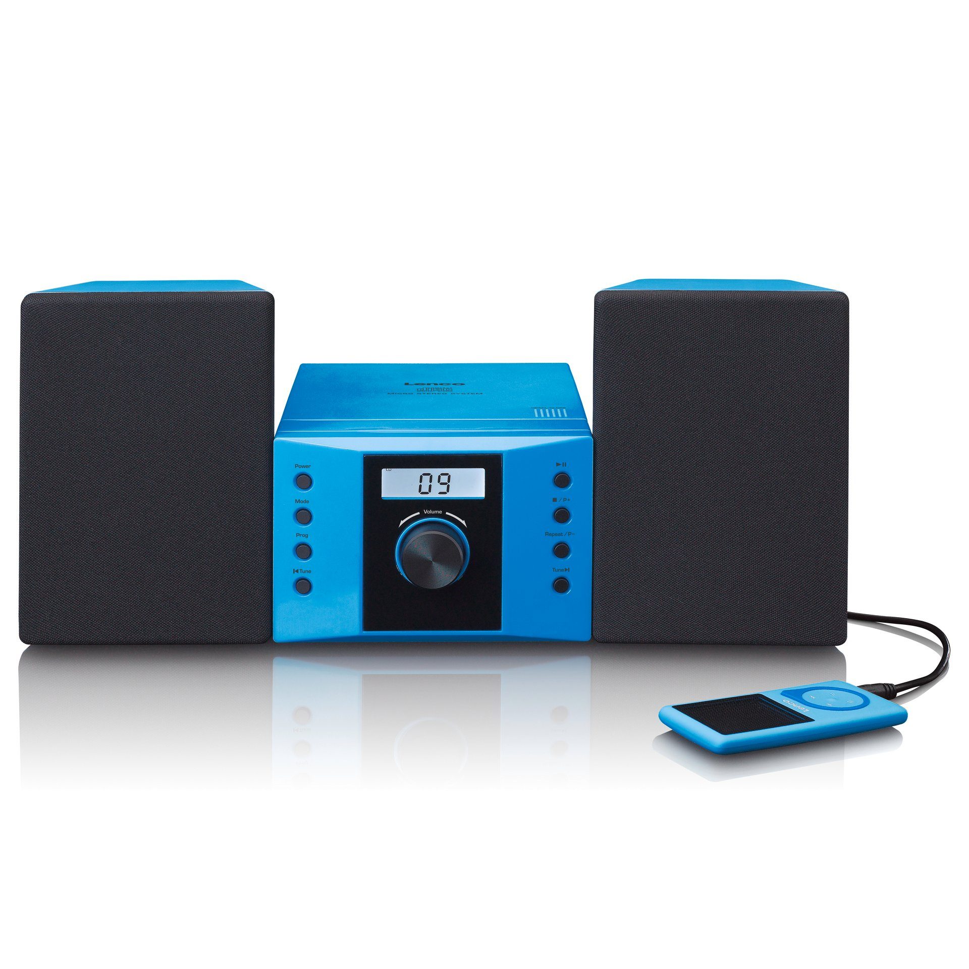 Lenco Micro (FM-Tuner) mit AUX-IN, CD, Stereoanlage FM Sticker Set Blau radio