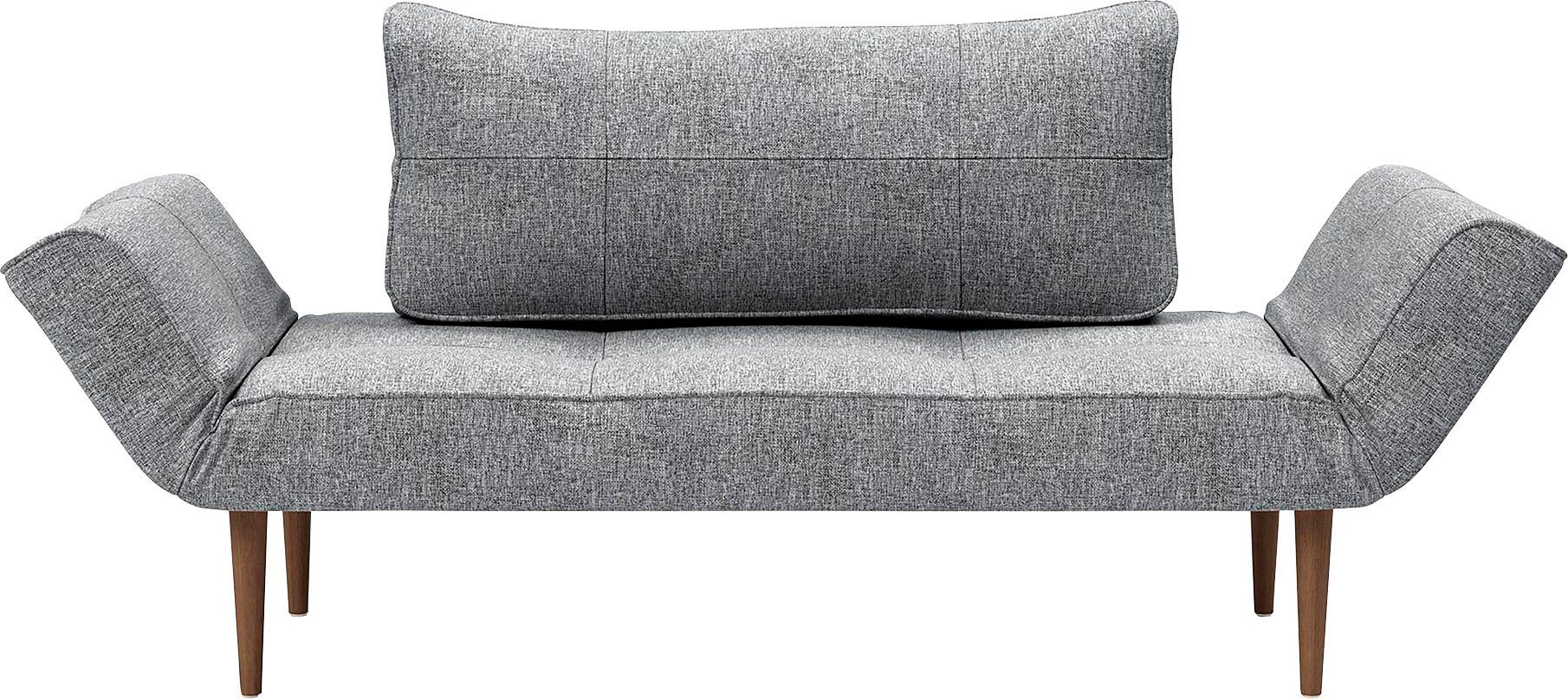 INNOVATION LIVING ™ Schlafsofa Zeal, granite | Scandinavian Styletto im Beine, Design, inklusive Rückenkissen granite