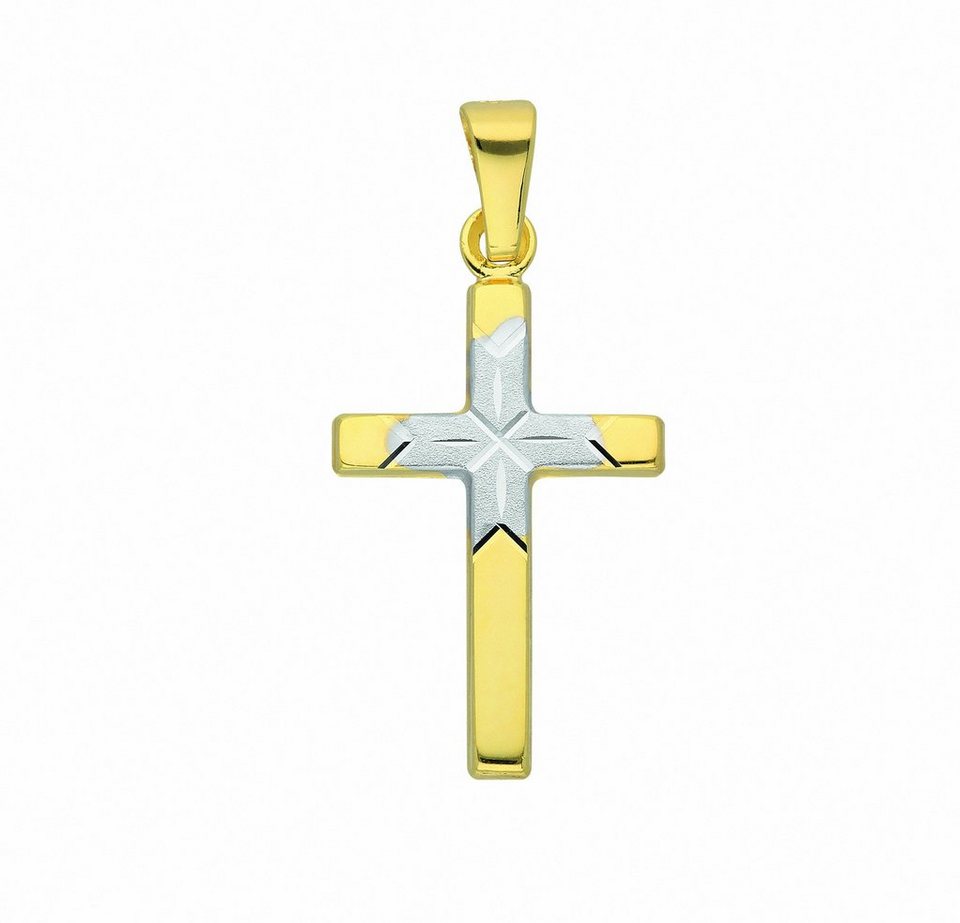 Adelia´s Kette mit Anhänger 333 Gold Kreuz Anhänger, Schmuckset - Set mit  Halskette, Maße des Anhängers - Breite 12,5 mm - Höhe 18,7 mm