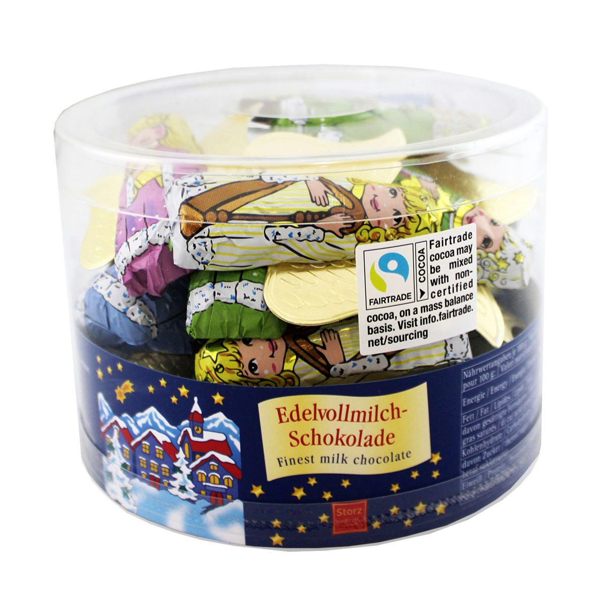 Storz Schokolade, Storz Weihnachtsengel massiv aus Edler Vollmilchschokolade 300g
